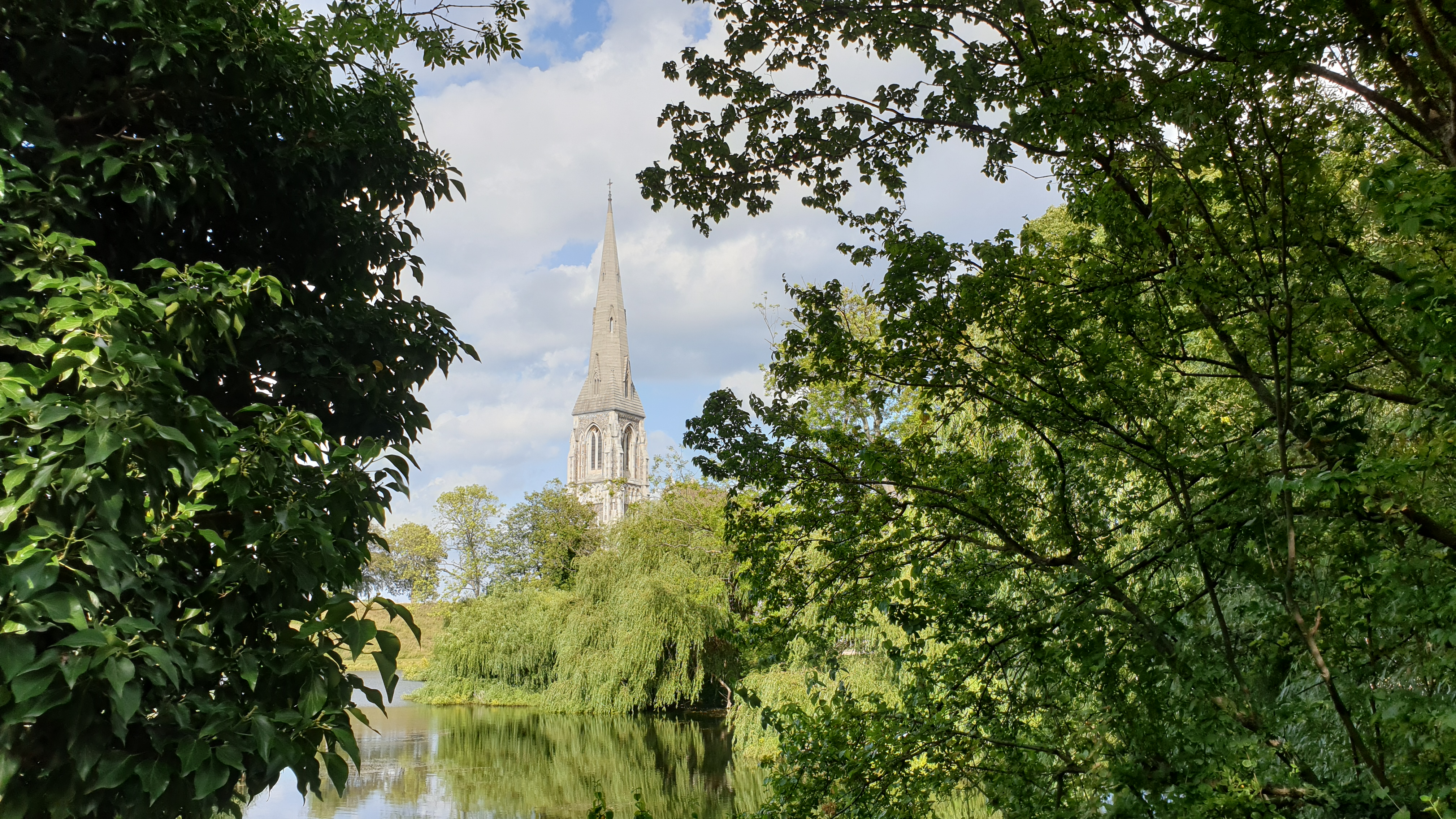 Copenhagen Lake Pond Church Trees 4032x2268