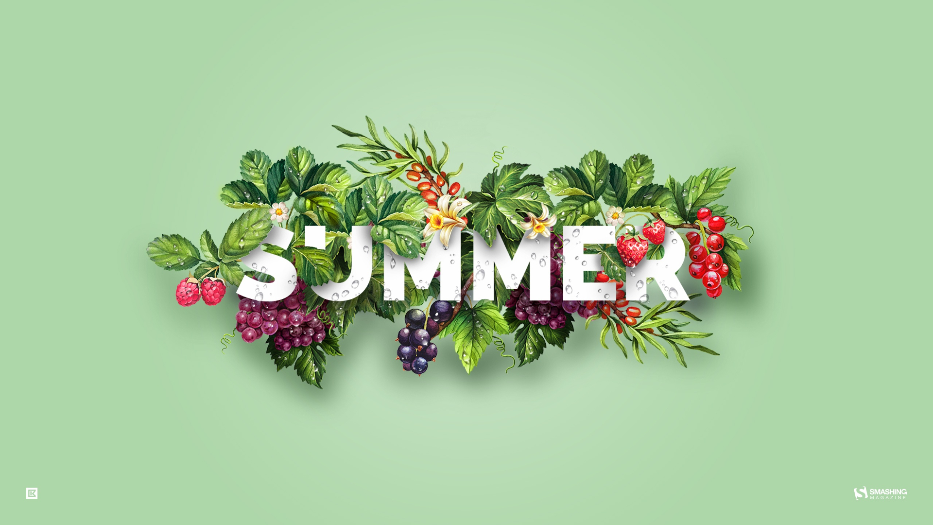 Artistic Summer Word Fruit Flower 1920x1080