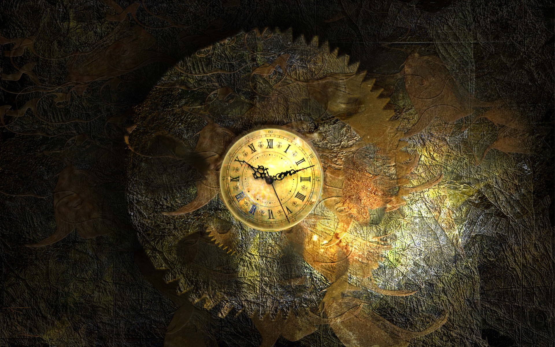 Clocks Clockworks Vintage Roman Numerals Watch Gears Time 1920x1200
