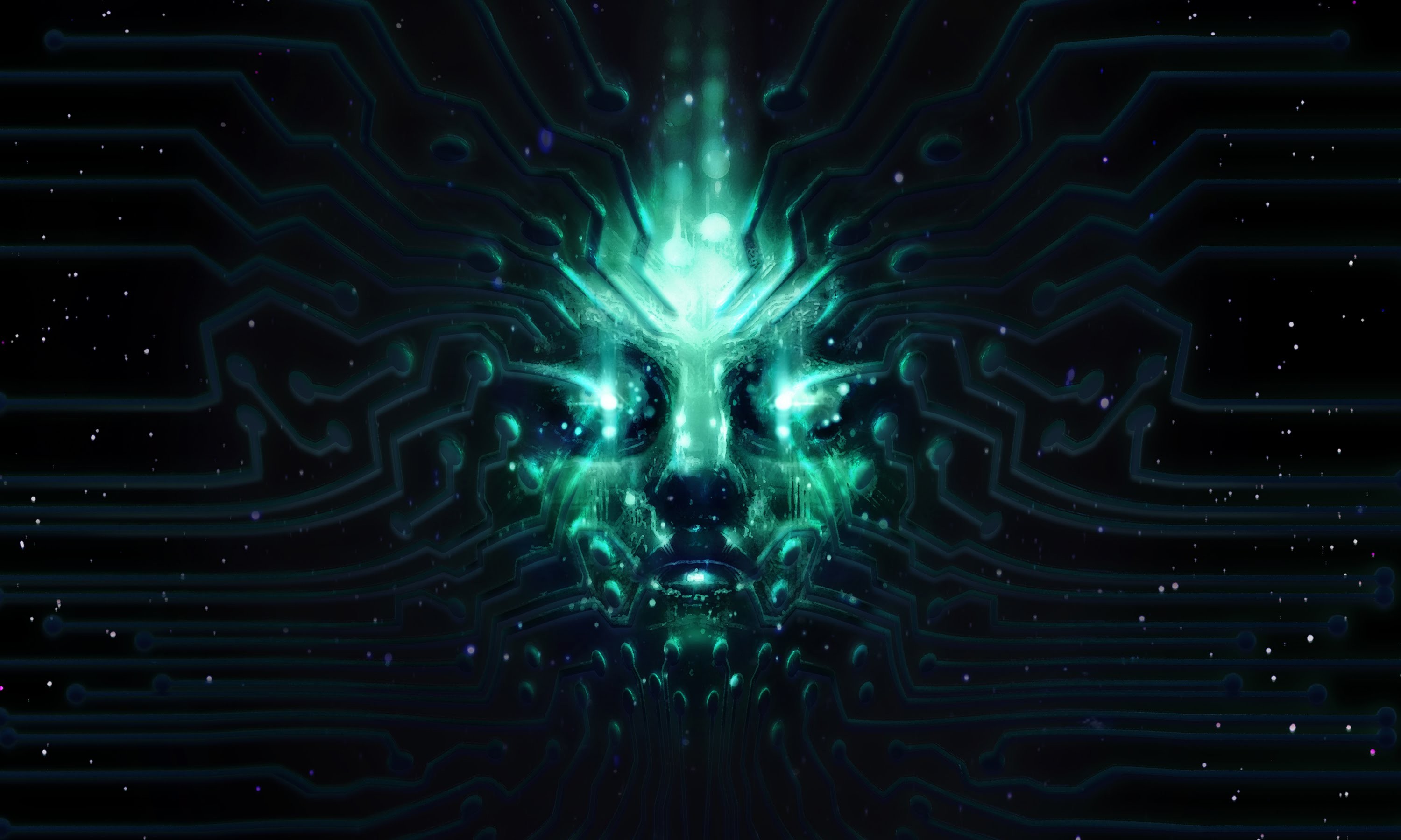 System Shock Science Fiction Video Games Artwork Cyberpunk Turquoise 3000x1800