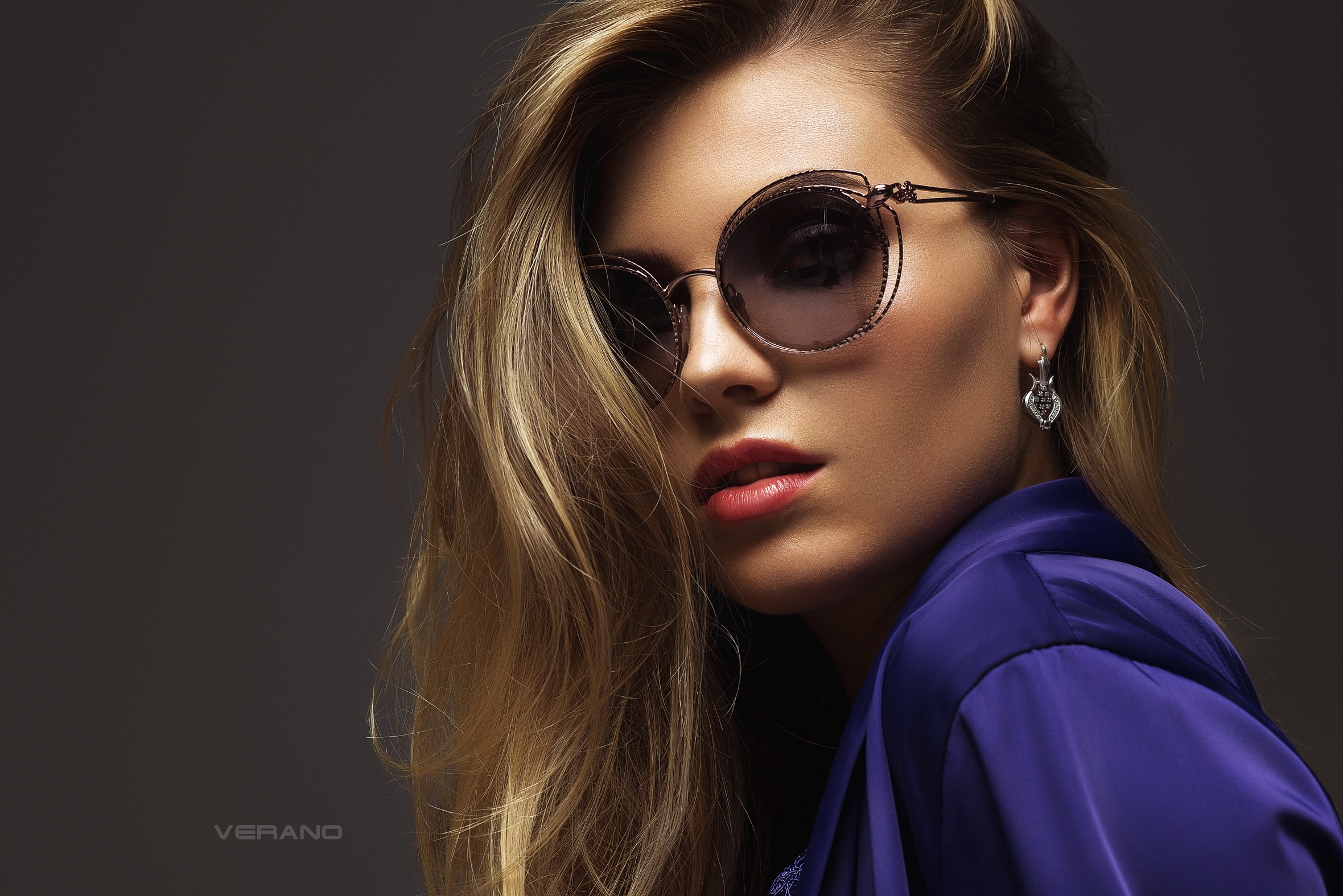 Women Model Face Simple Background Women With Glasses Blonde Portrait Nikolas Verano 2360x1575