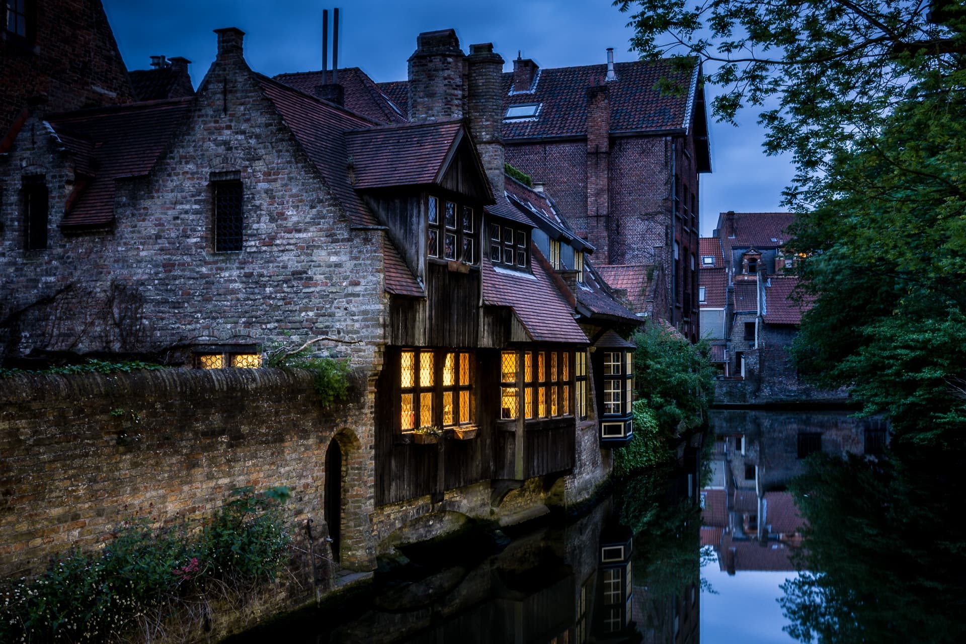 Ghent Belgium House Town Canal Reflection 1920x1280