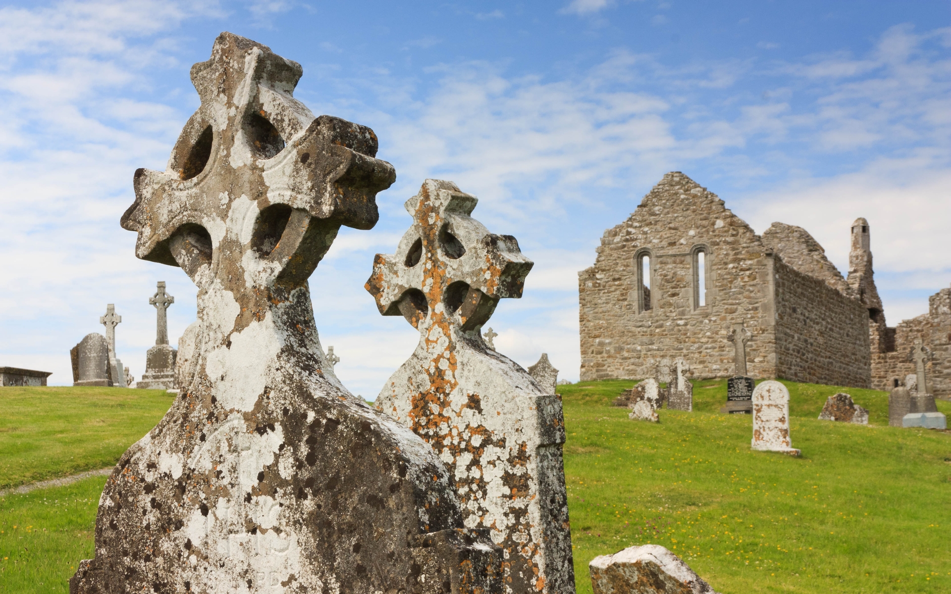 Clonmacnoise Ireland Cross Monastery Cemetery Architecture 1920x1200