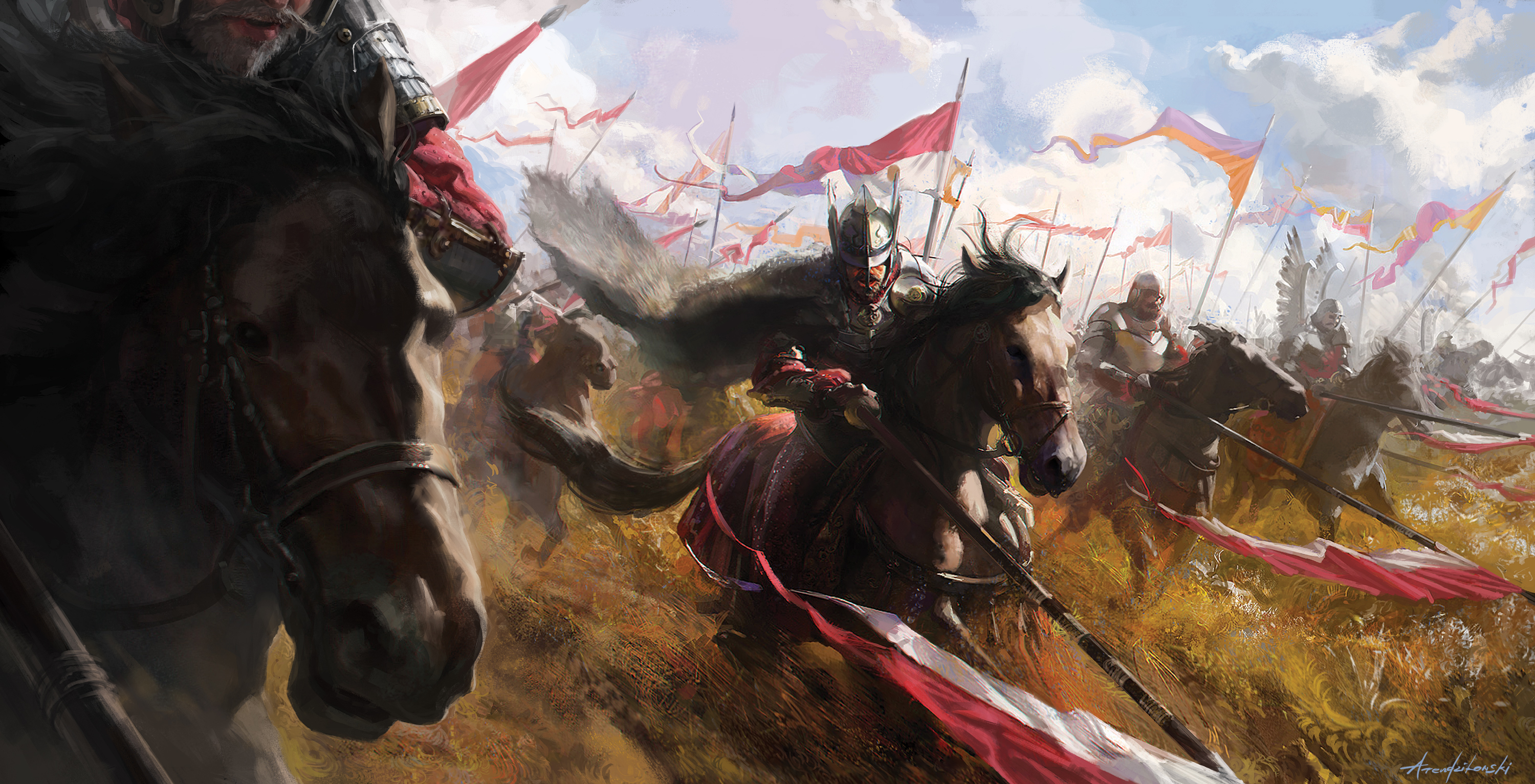 Winged Hussars Lithuania Poland Horse Cavalry Polish 3000x1534