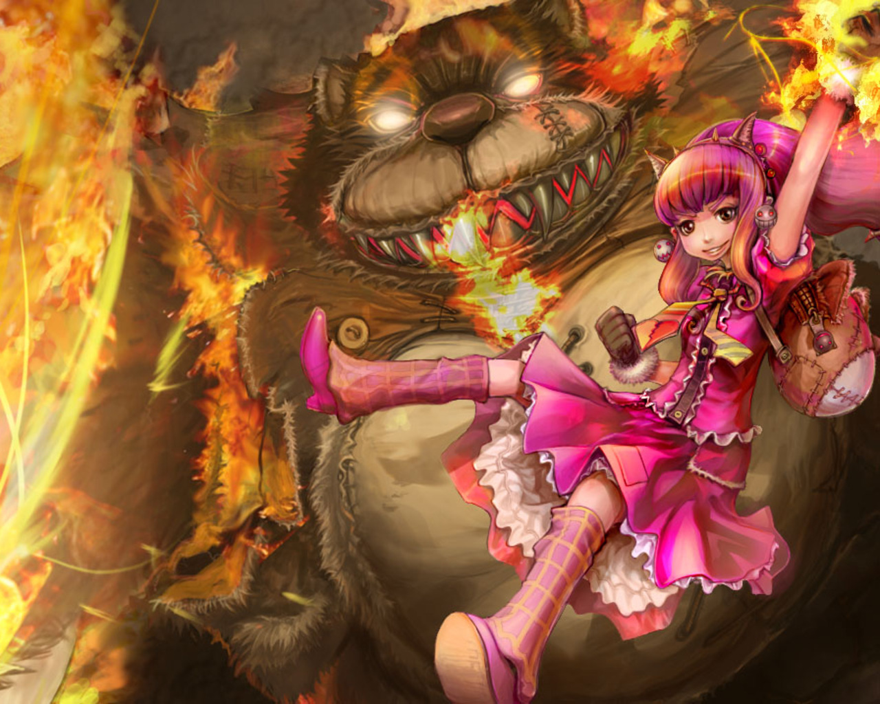 League Of Legends Annie League Of Legends Tibbers League Of Legends 1280x1024