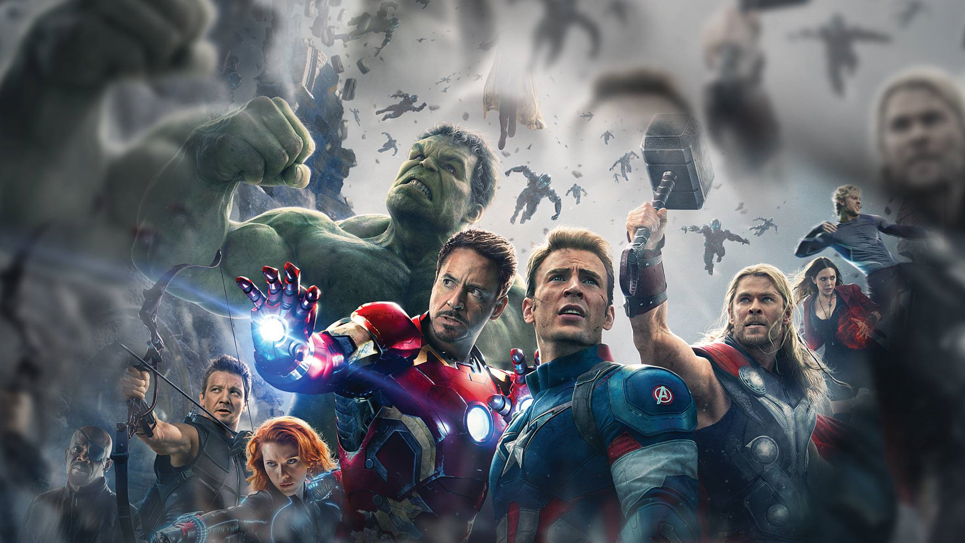 Avengers Age Of Ultron Movie Poster Captain America Iron Man Hulk Black Widow Hawkeye Thor Jeremy Re 1920x1080