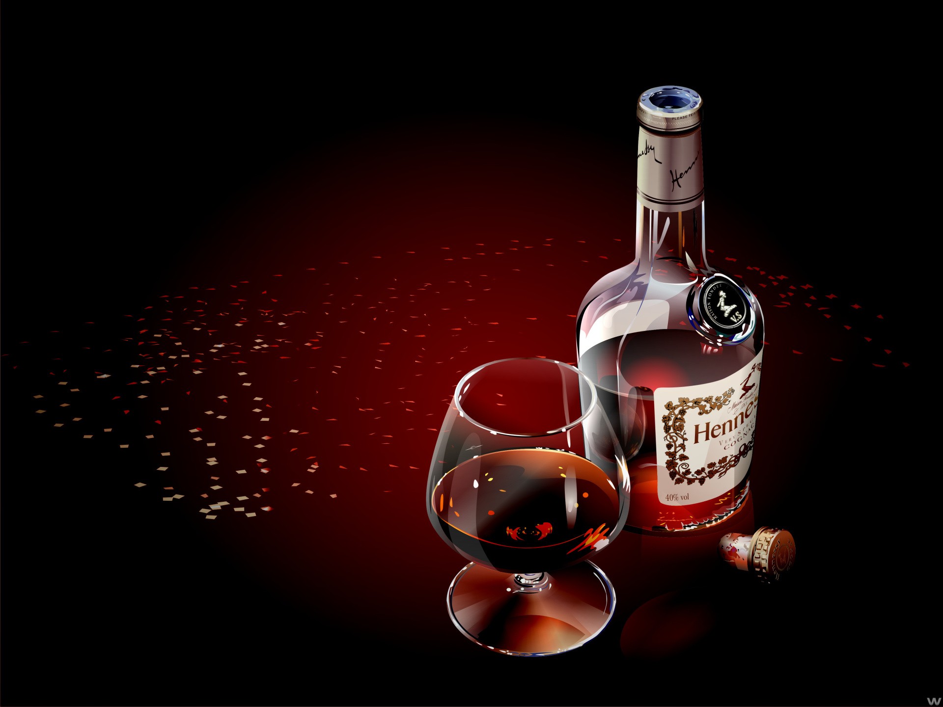 Drinking Glass Alcohol Bottles Cognac 1920x1440