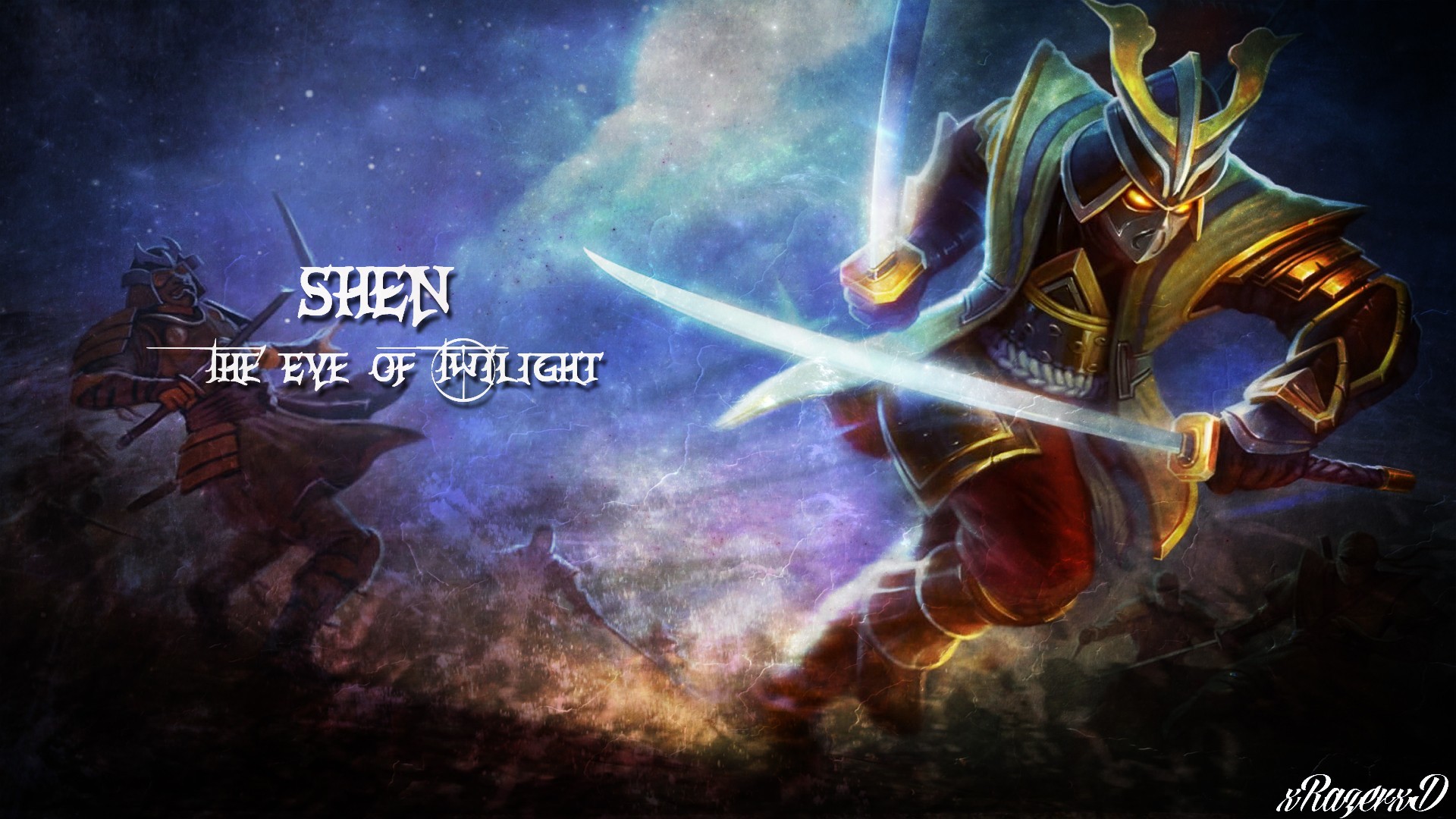 League Of Legends Shen Video Game Warriors PC Gaming Warrior Glowing Eyes 1920x1080