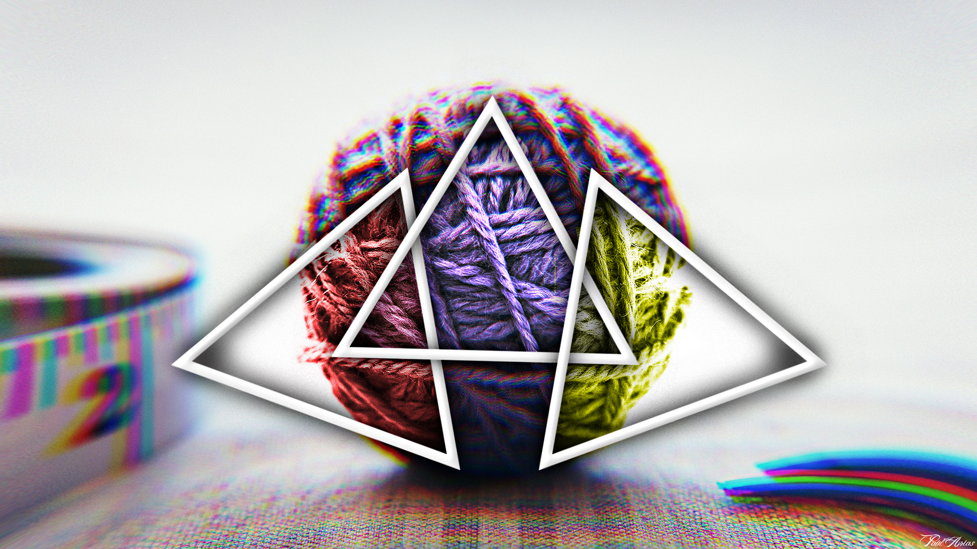 Illuminati Triangle Colorful Simple Background Digital Art 2000x1125