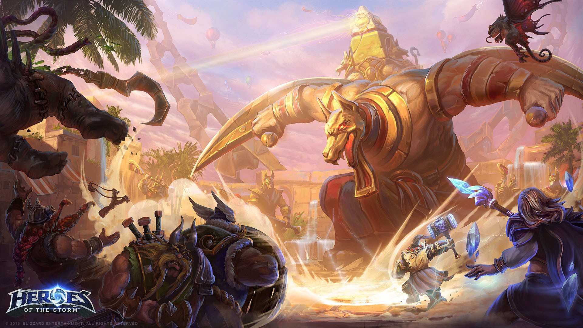 Blizzard Entertainment Heroes Of The Storm Sky Temple Brightwing Thrall Jaina Proudmoore Stitches 1920x1080