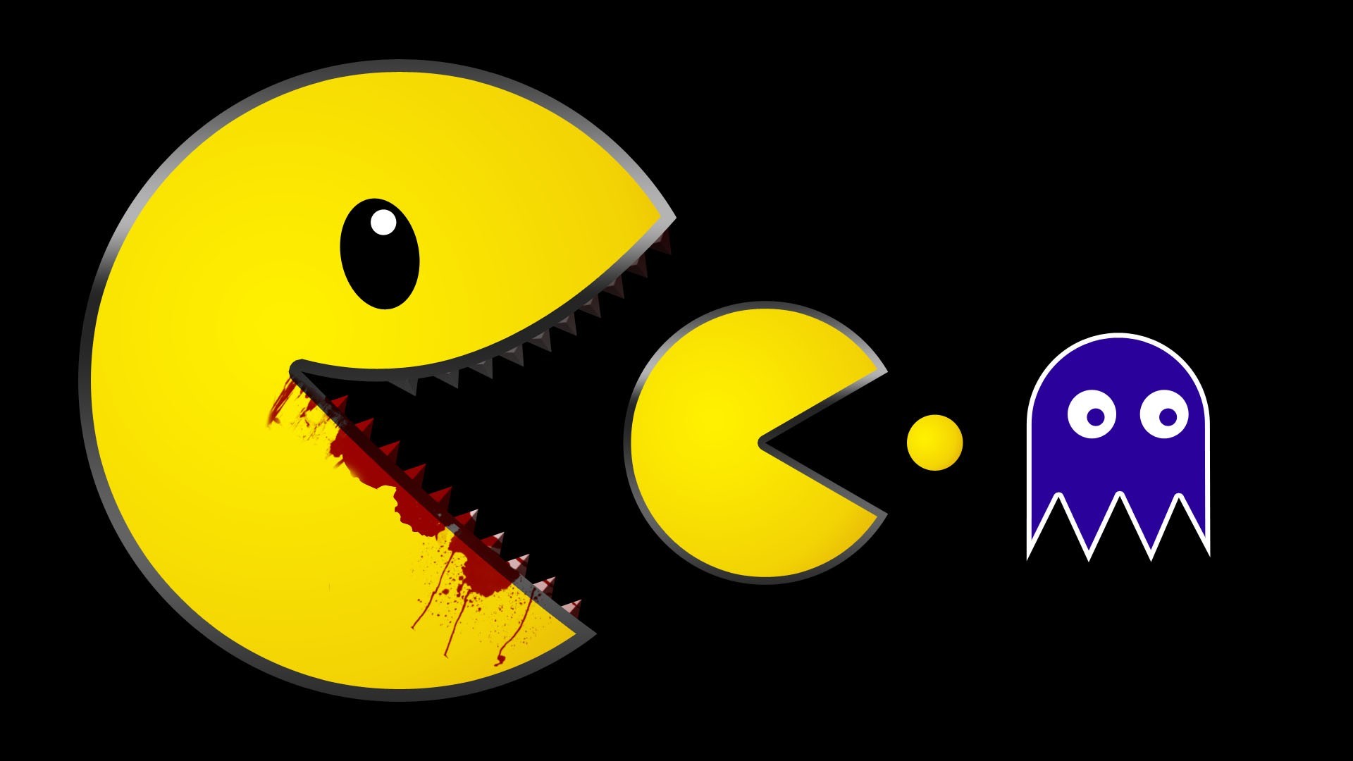Pacman Dark Humor Video Games 1920x1080