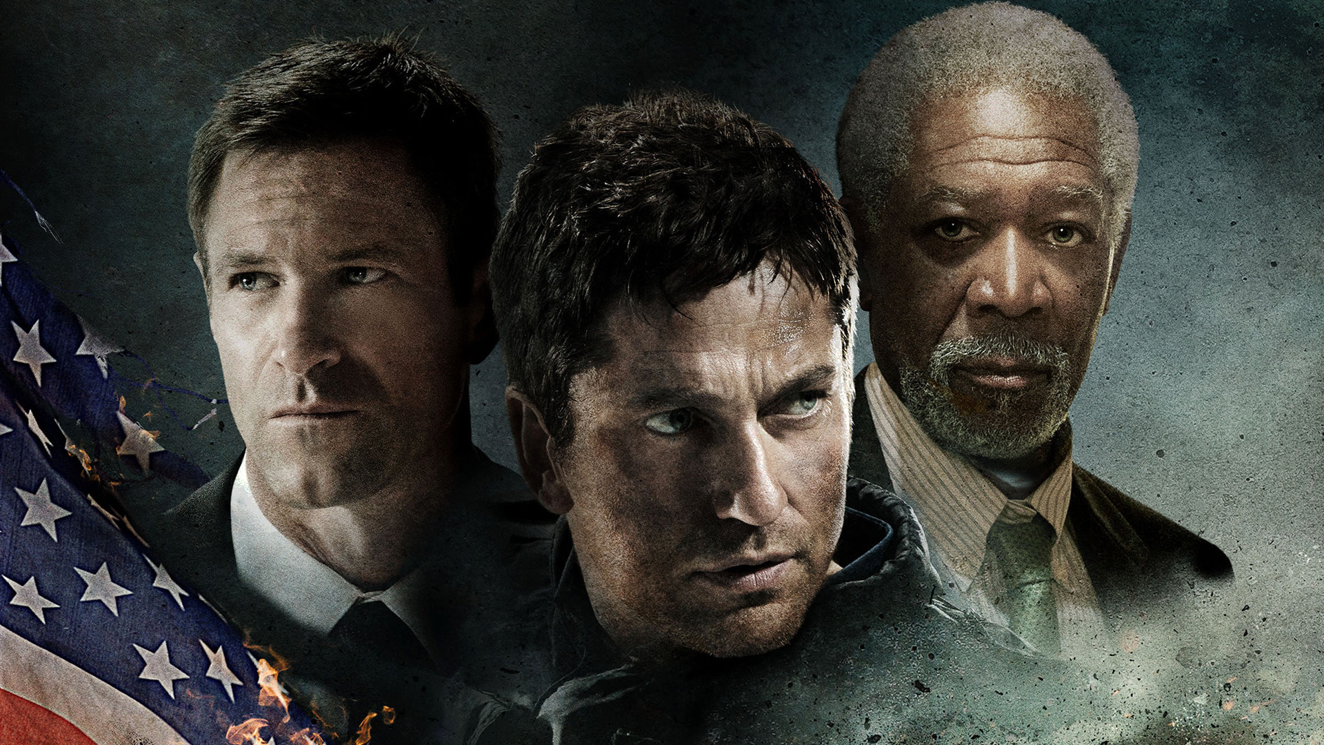 Gerard Butler Morgan Freeman Aaron Eckhart 1920x1080