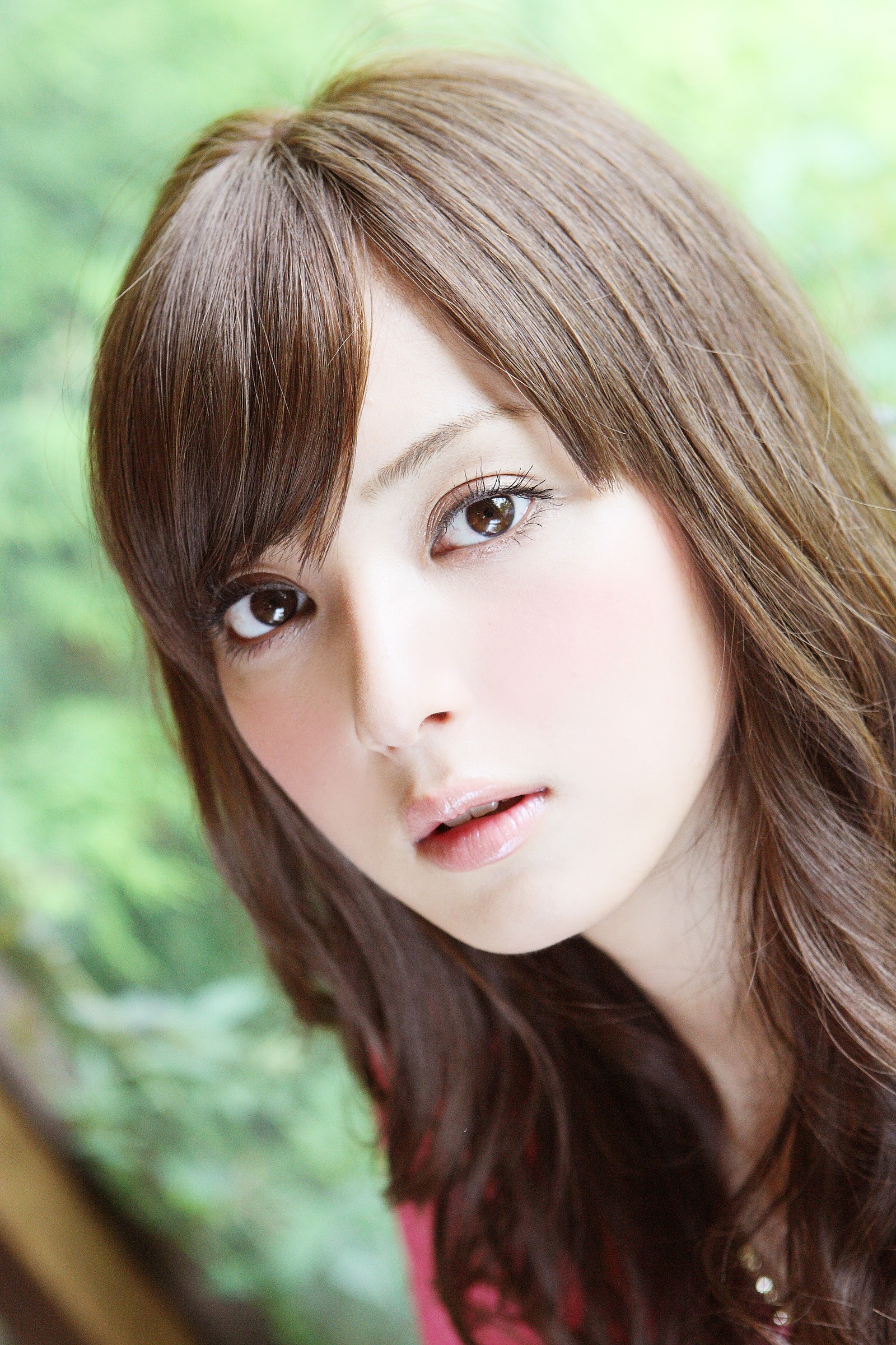 Sasaki Nozomi Model Asian Portrait Open Mouth Brown Eyes Brunette Japanese Women 1600x2400