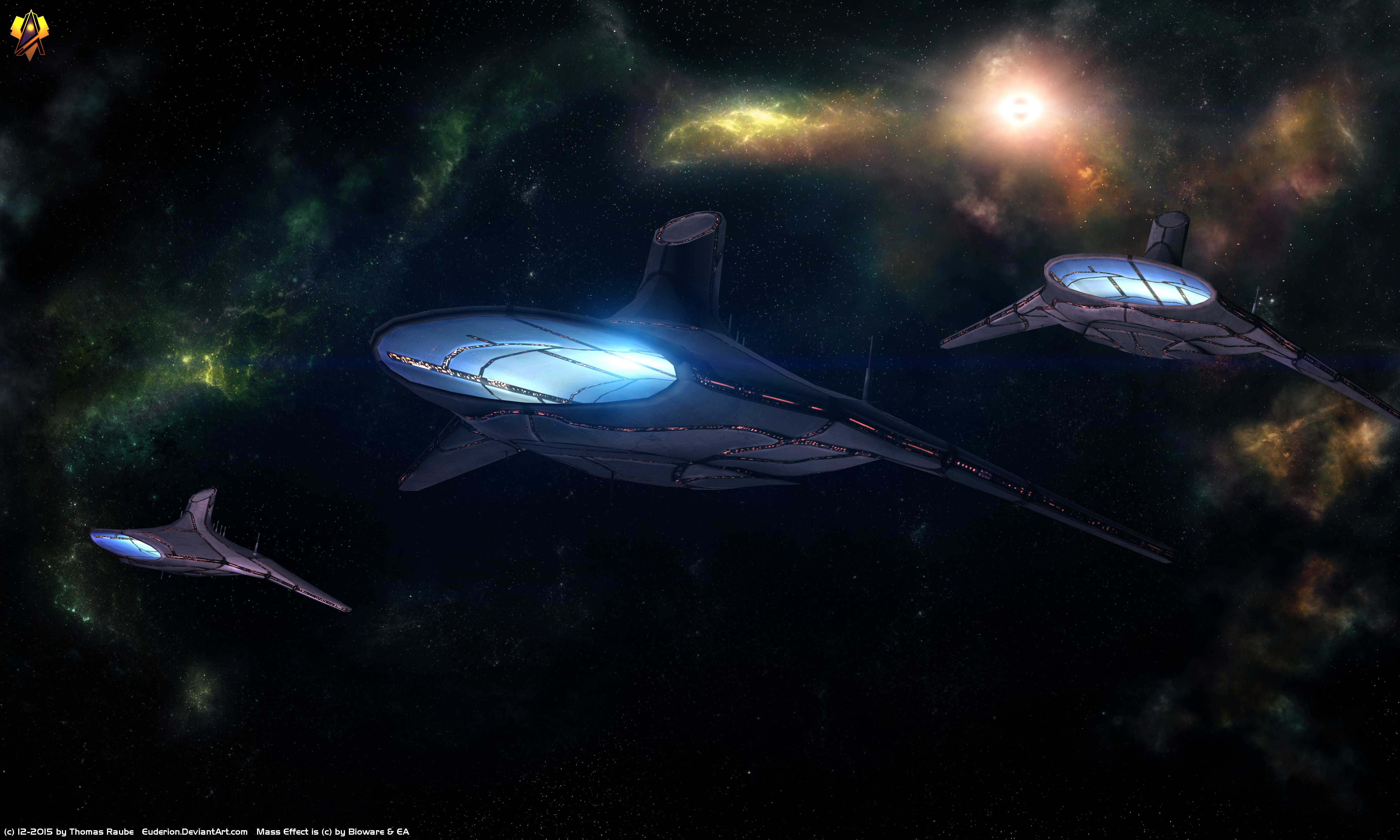 Mass Effect Starship Spaceship Asari Mass Effect 5000x3000