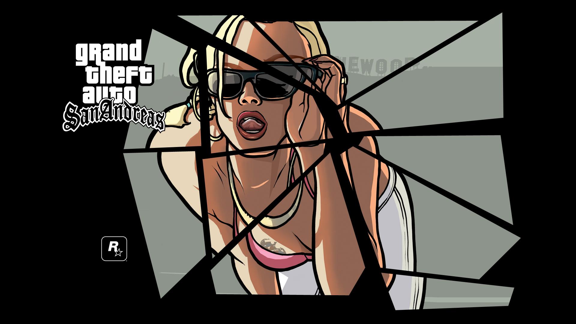 Grand Theft Auto Grand Theft Auto San Andreas Rockstar Games Video Games Women Blonde Sunglasses Wom 1920x1080