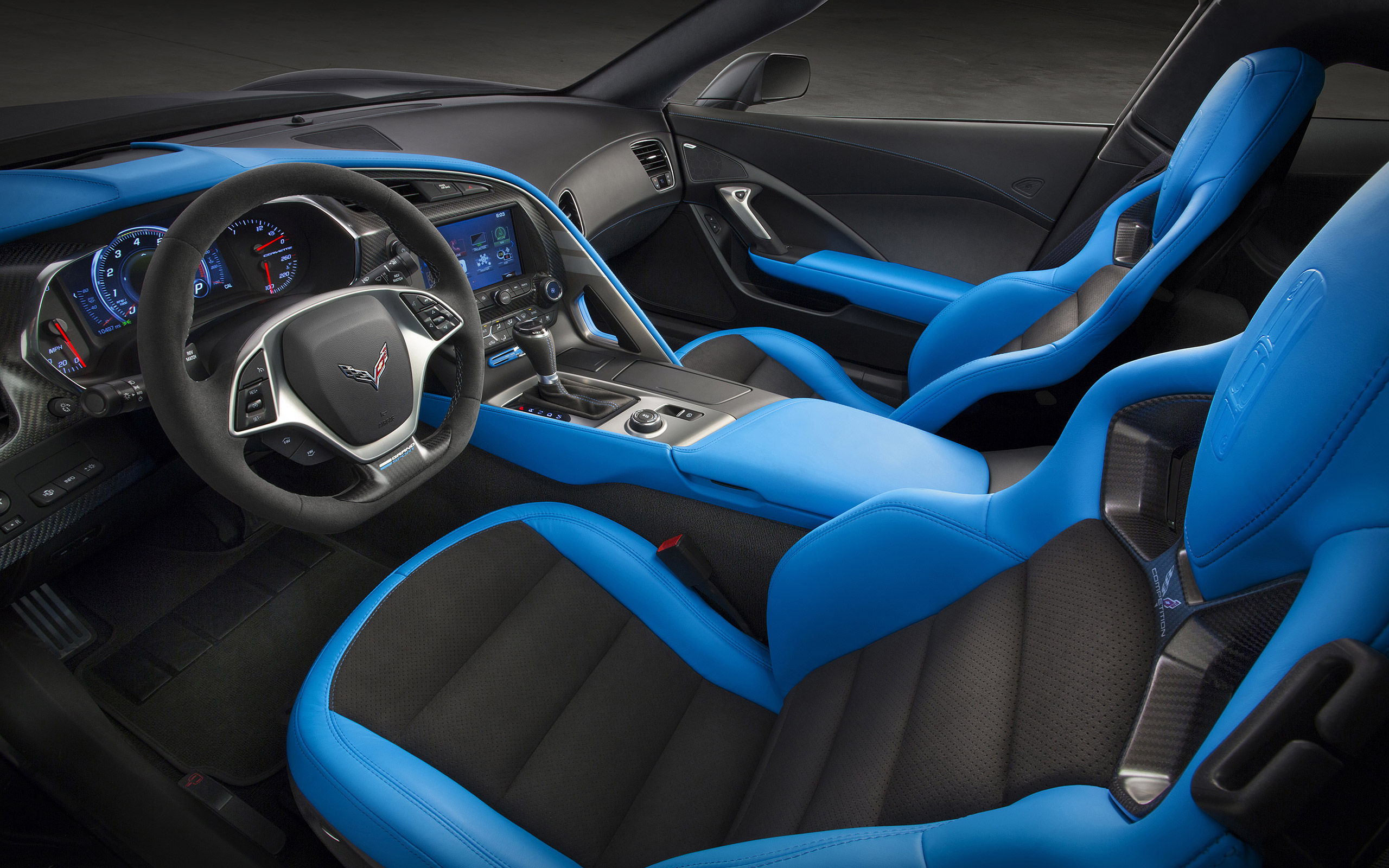 Chevrolet Corvette Stingray Vehicle Chevrolet Corvette C7 Grand Sport Car Car Interior Dashboards 2560x1600