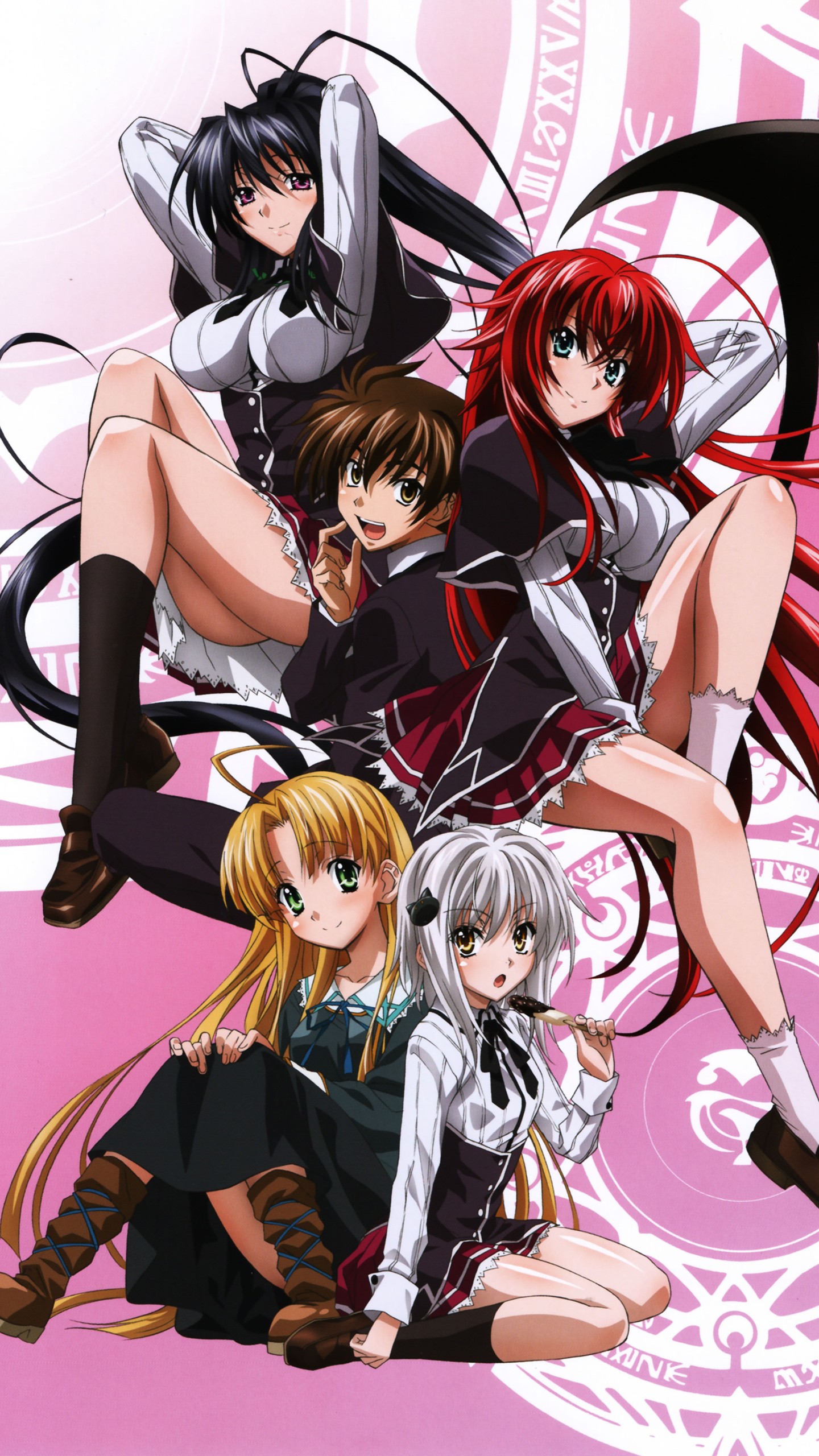 Highschool DxD Gremory Rias Toujou Koneko Himejima Akeno Argento Asia Hyoudou Issei 1440x2560