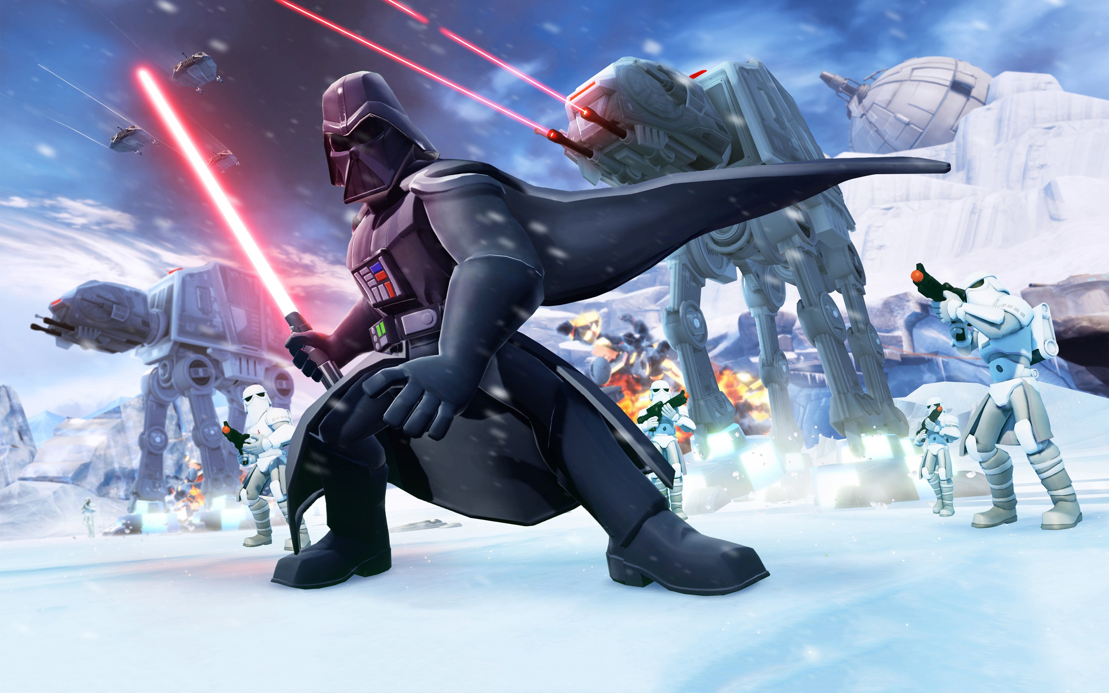 Star Wars Darth Vader Disney Hoth Battle Of Hoth AT AT Walker Imperial Forces Sith Lightsaber War Ba 3840x2400