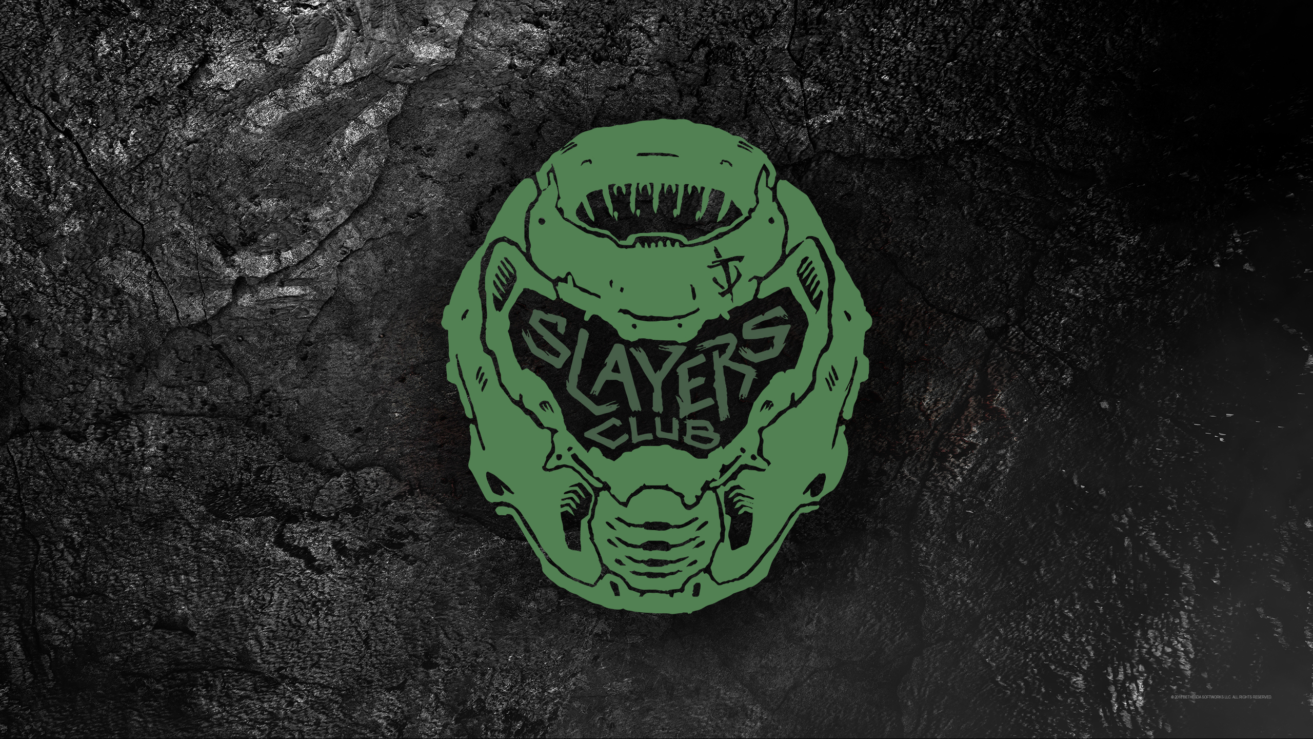 DOOM Eternal Doom Slayers Club Rocks Helmet 2560x1440