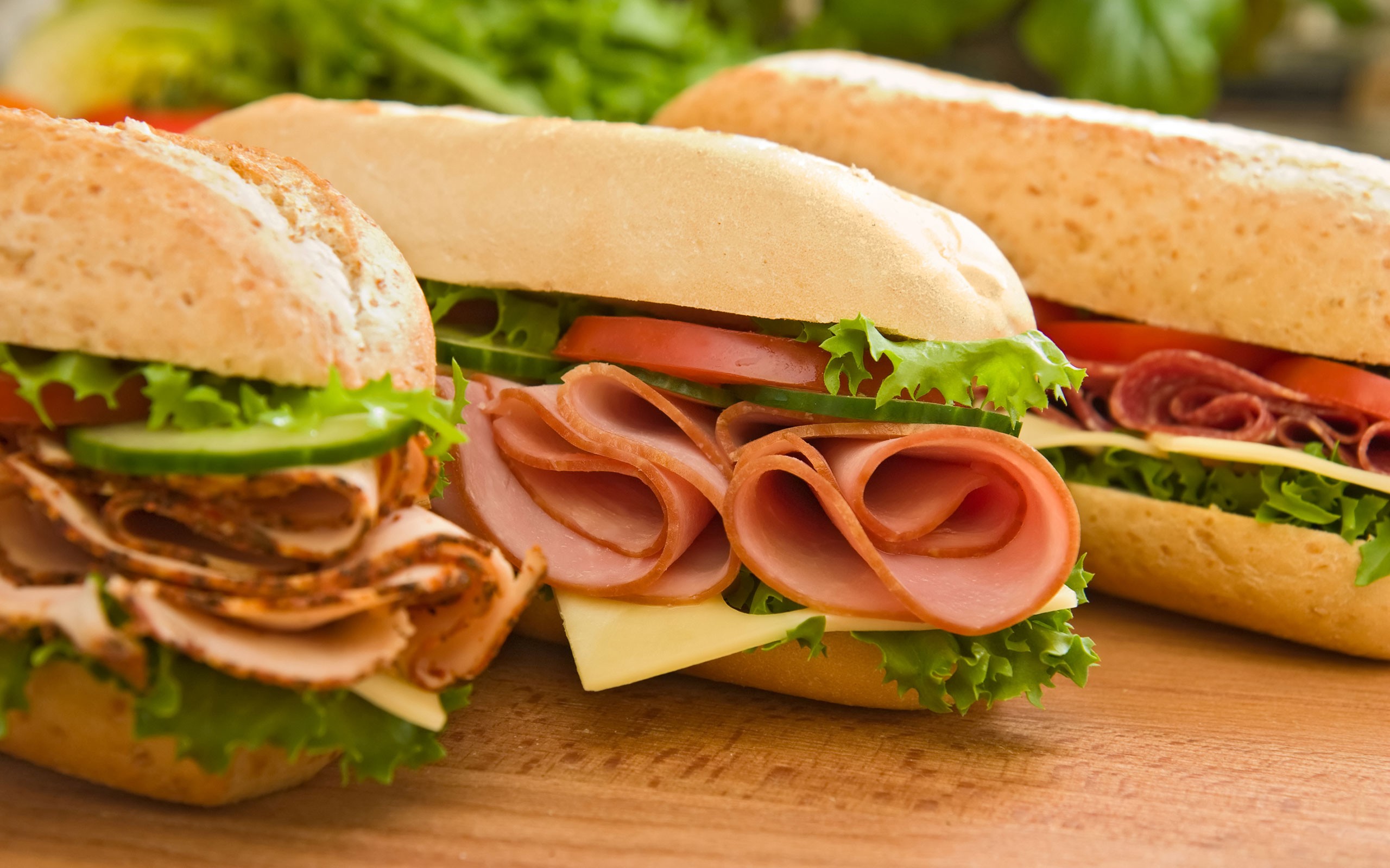 Sandwiches Food Ham Breakfast Closeup 2560x1600