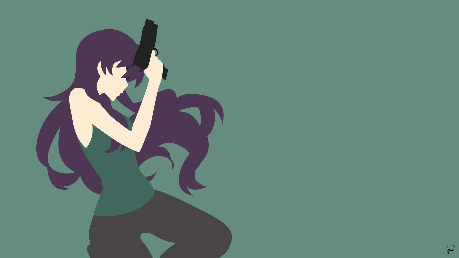 Mirai Nikki Minimalism Uryuu Minene Anime Girls 1920x1080