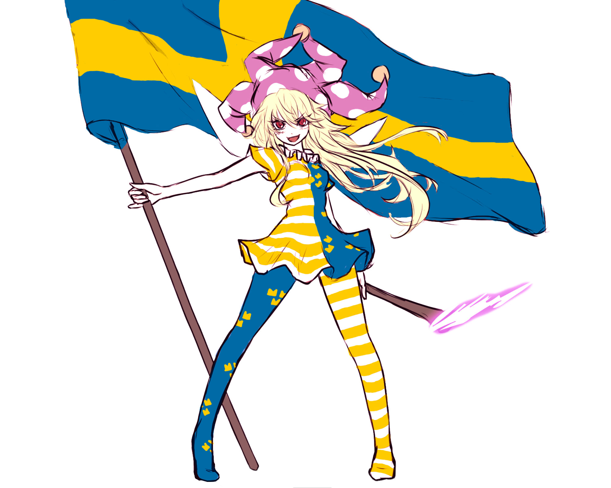 Flag Anime Anime Girls Render Sweden 2000x1600