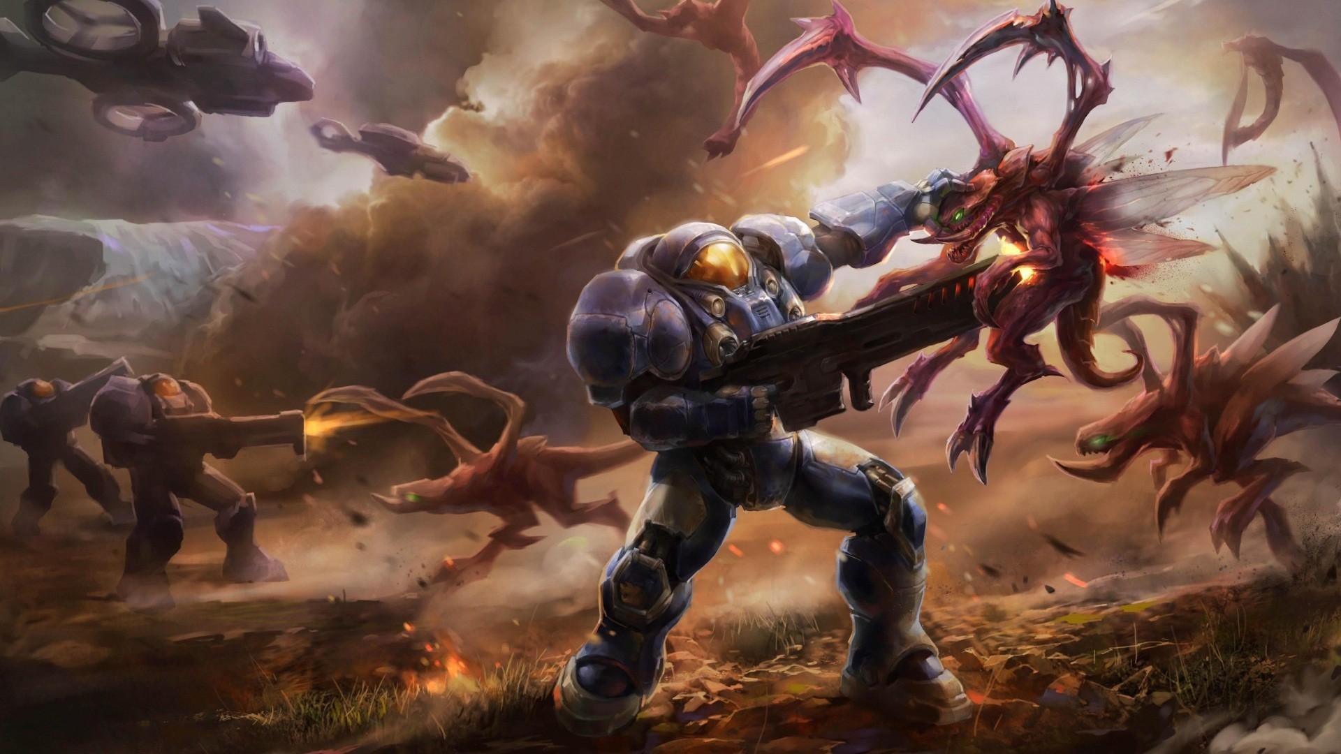 Starcraft Ii Blizzard Entertainment PC Gaming Battle Video Game Art Zerg 1920x1080