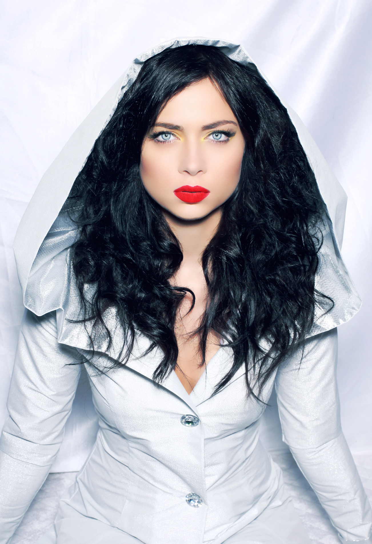 Nastasya Samburskaya Women Russian Actress Singer Red Lipstick Long Hair Blue Eyes Dark Hair Frontal 1302x1900