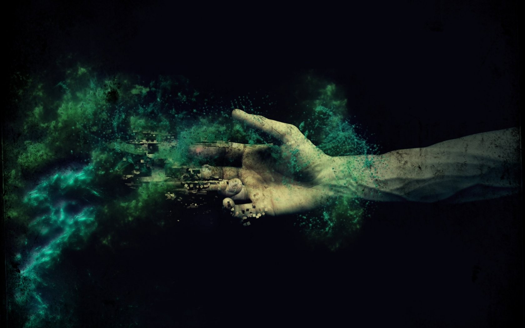 Hands Abstract Veins Digital Art Photo Manipulation Edited Photography Fantasy Art Green 1680x1050