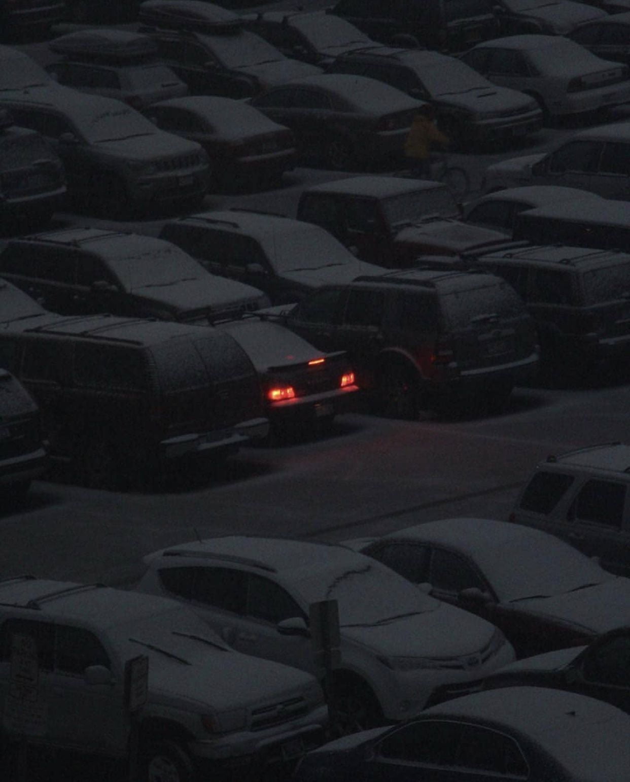 Car Night Snow Parking Loneliness 1242x1541