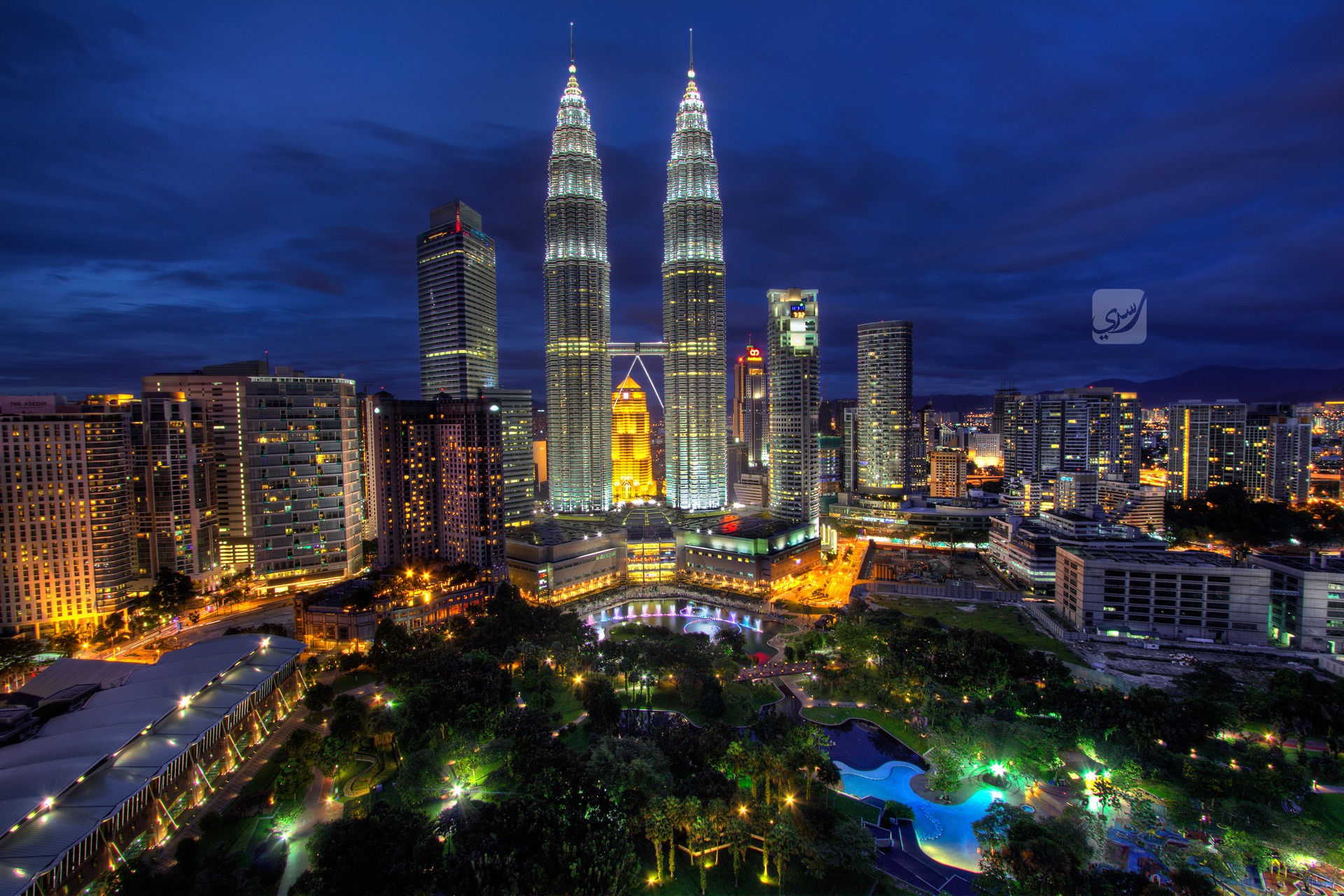 Malaysia Night Petronas Towers Cityscape 1920x1280