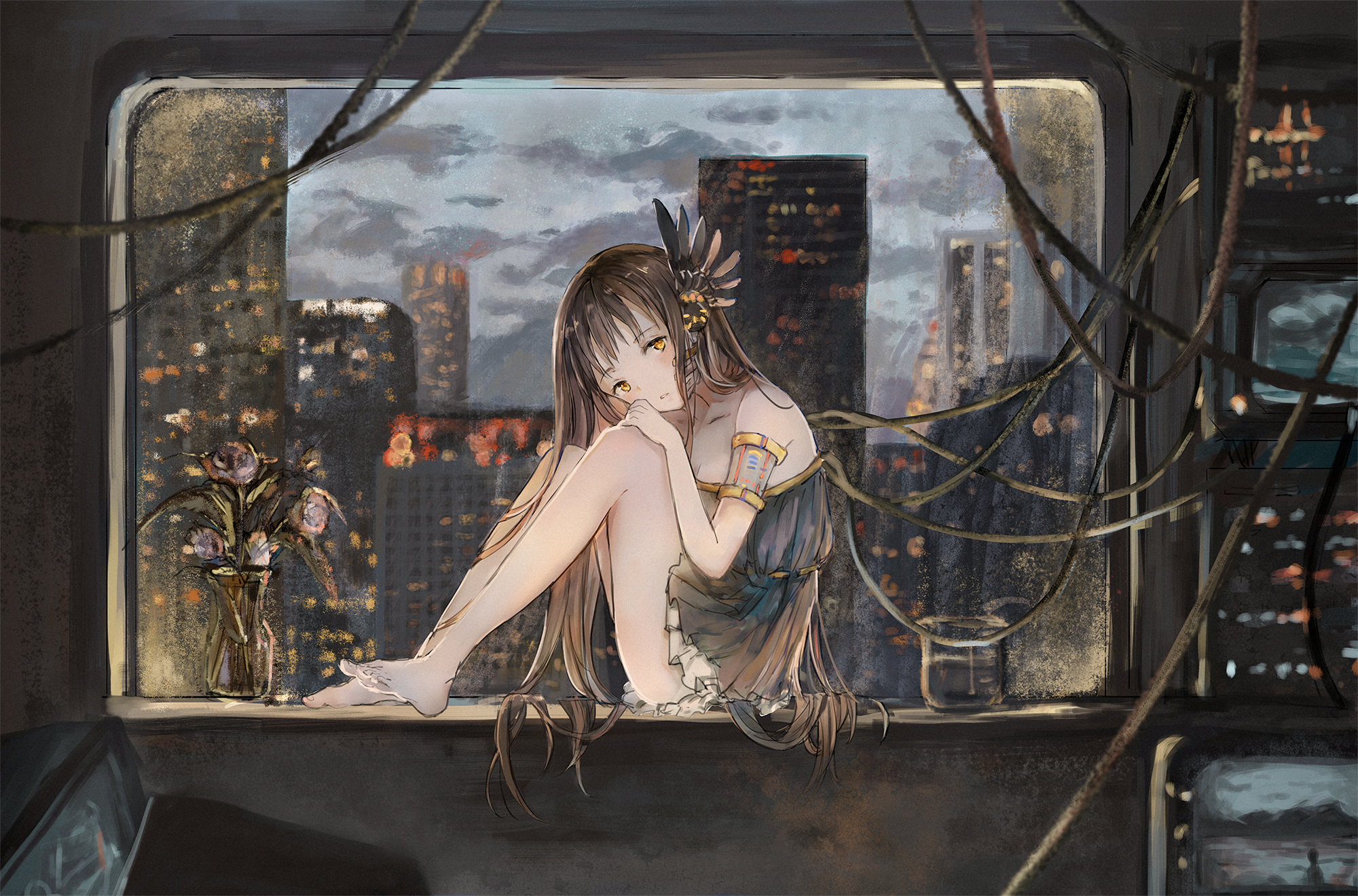 Anime Anime Girls Science Fiction City Catzz 2000x1320