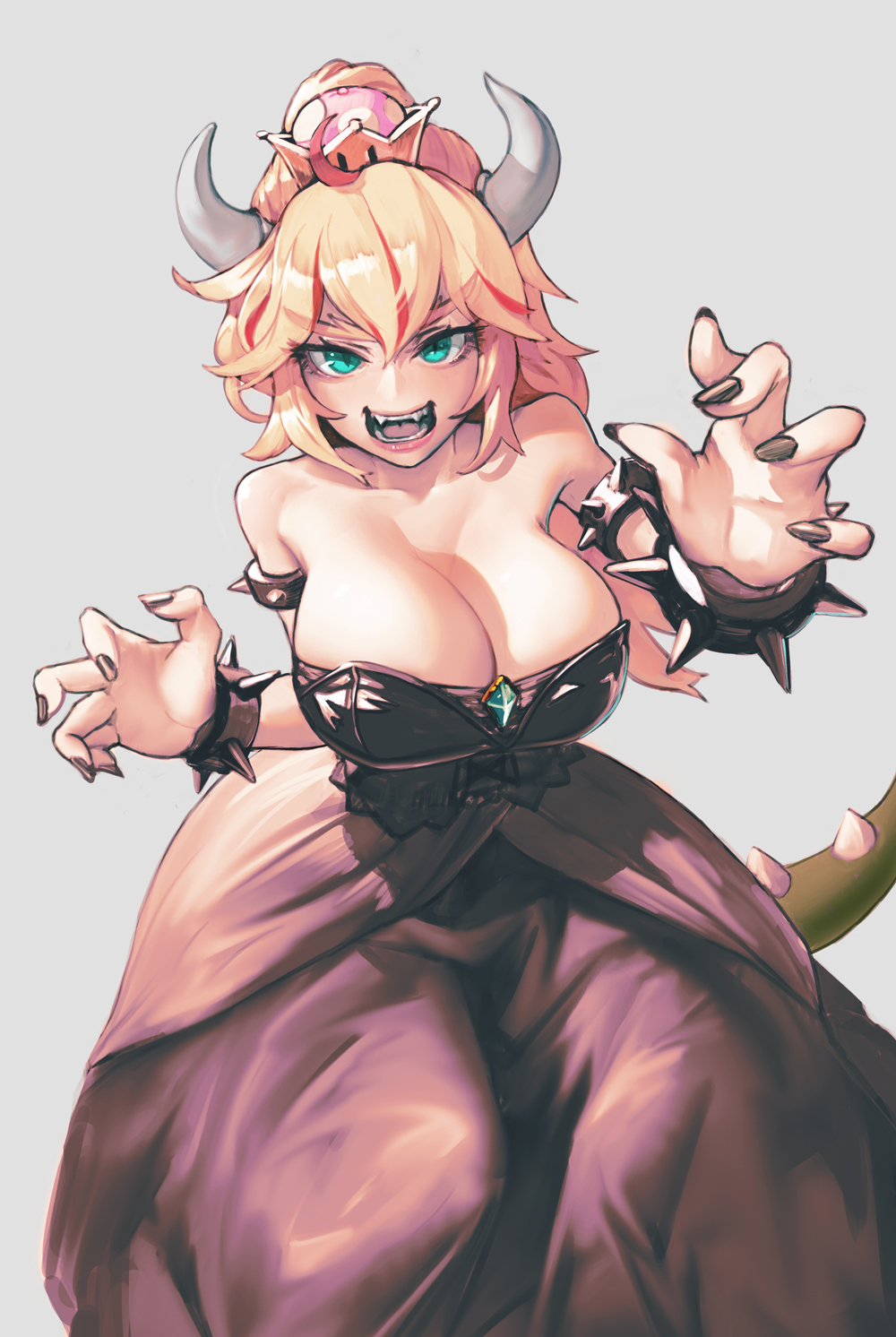 Bowsette Wristband Spikes Anime Dress Frontal View 1000x1492