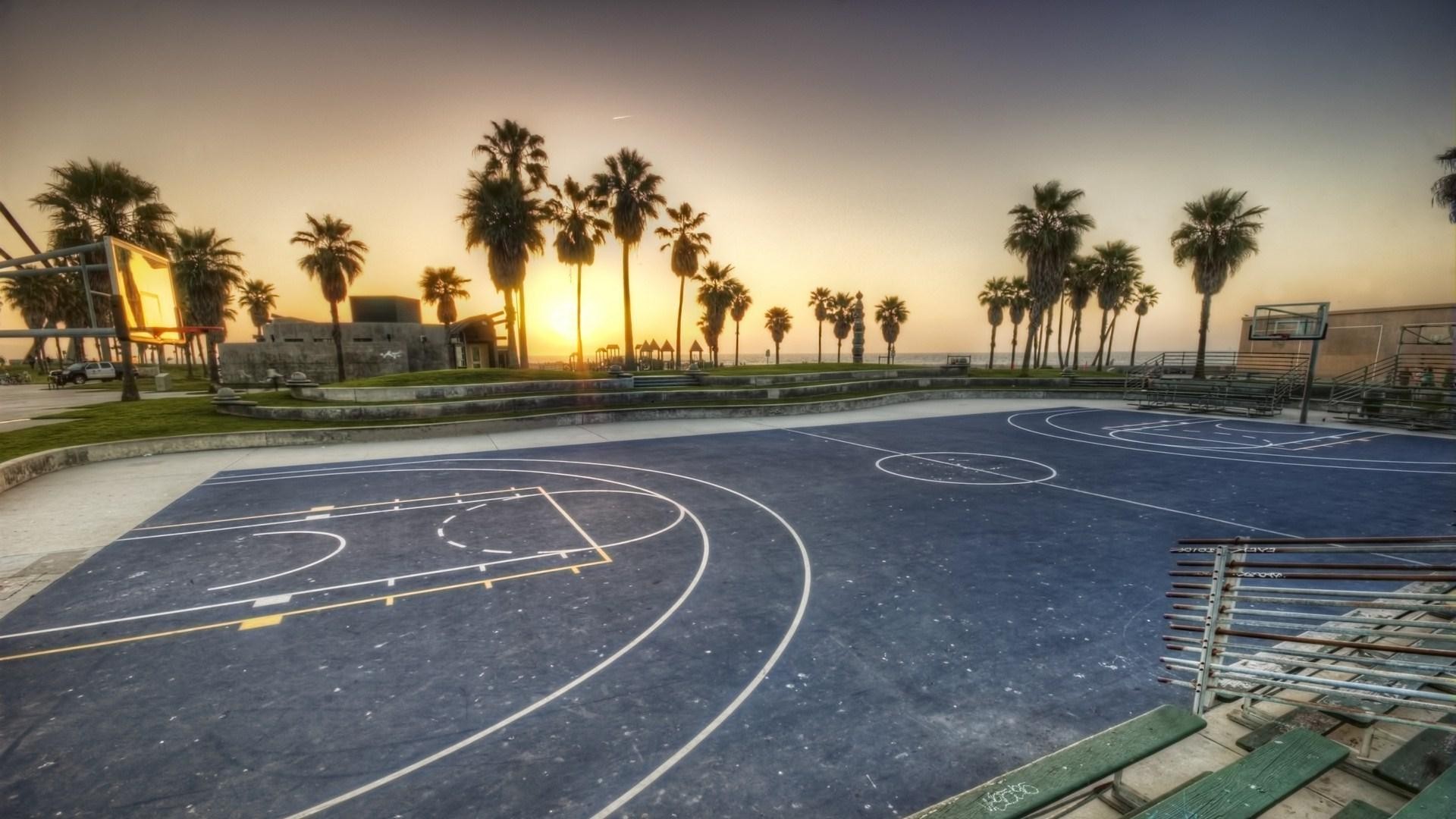 Basketball Sport Sports Basketball Court Sunset 1920x1080