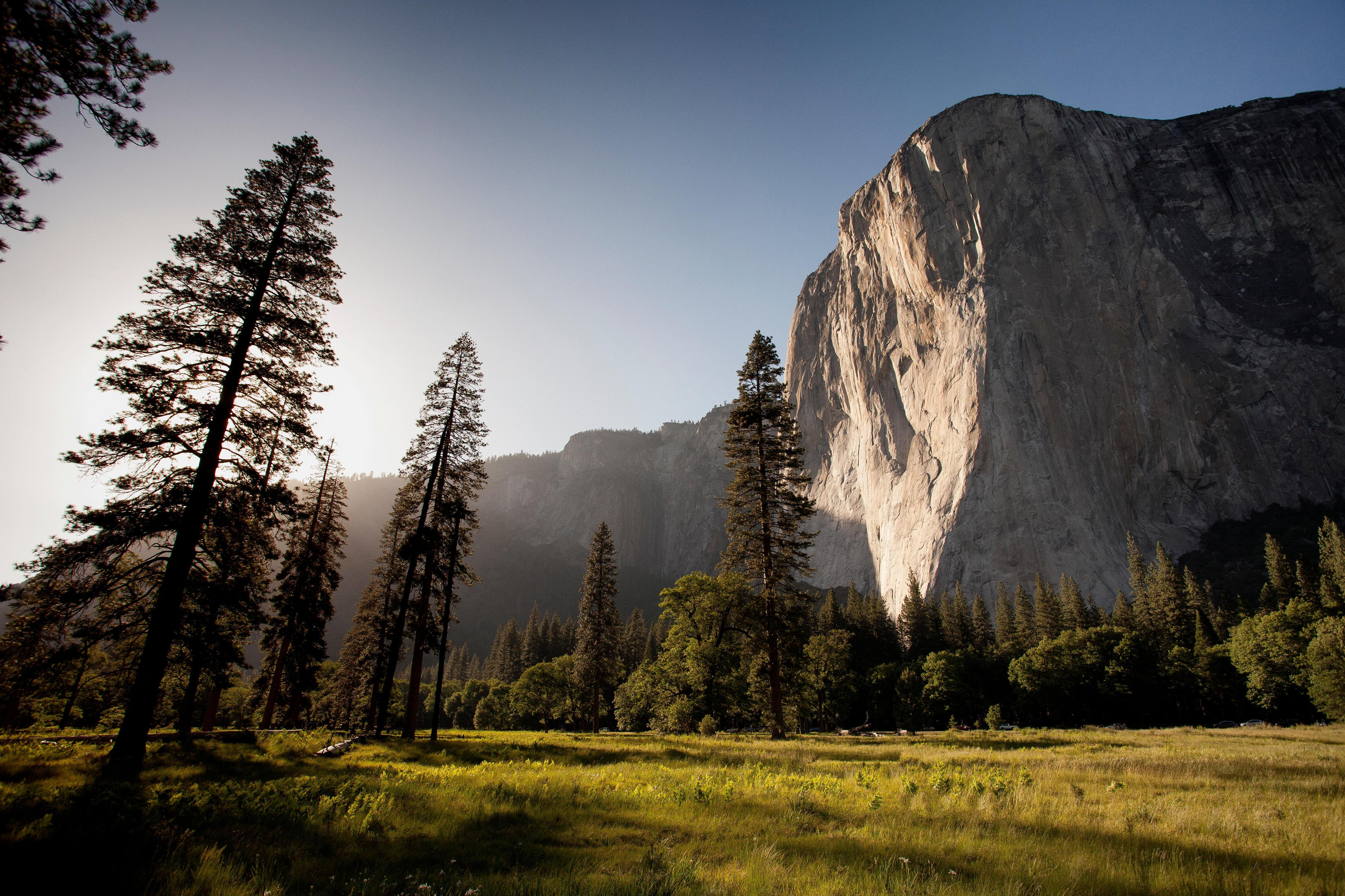 Mountains Landscape Forest Nature Trees Grass Clear Sky Yosemite National Park El Capitan 3240x2160