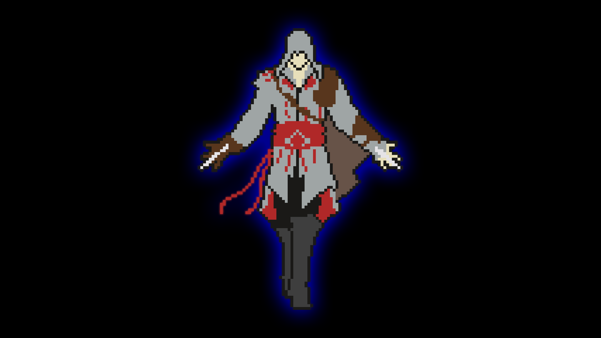 Pixel Art Minimalism Cubic Assassins Creed 1920x1080