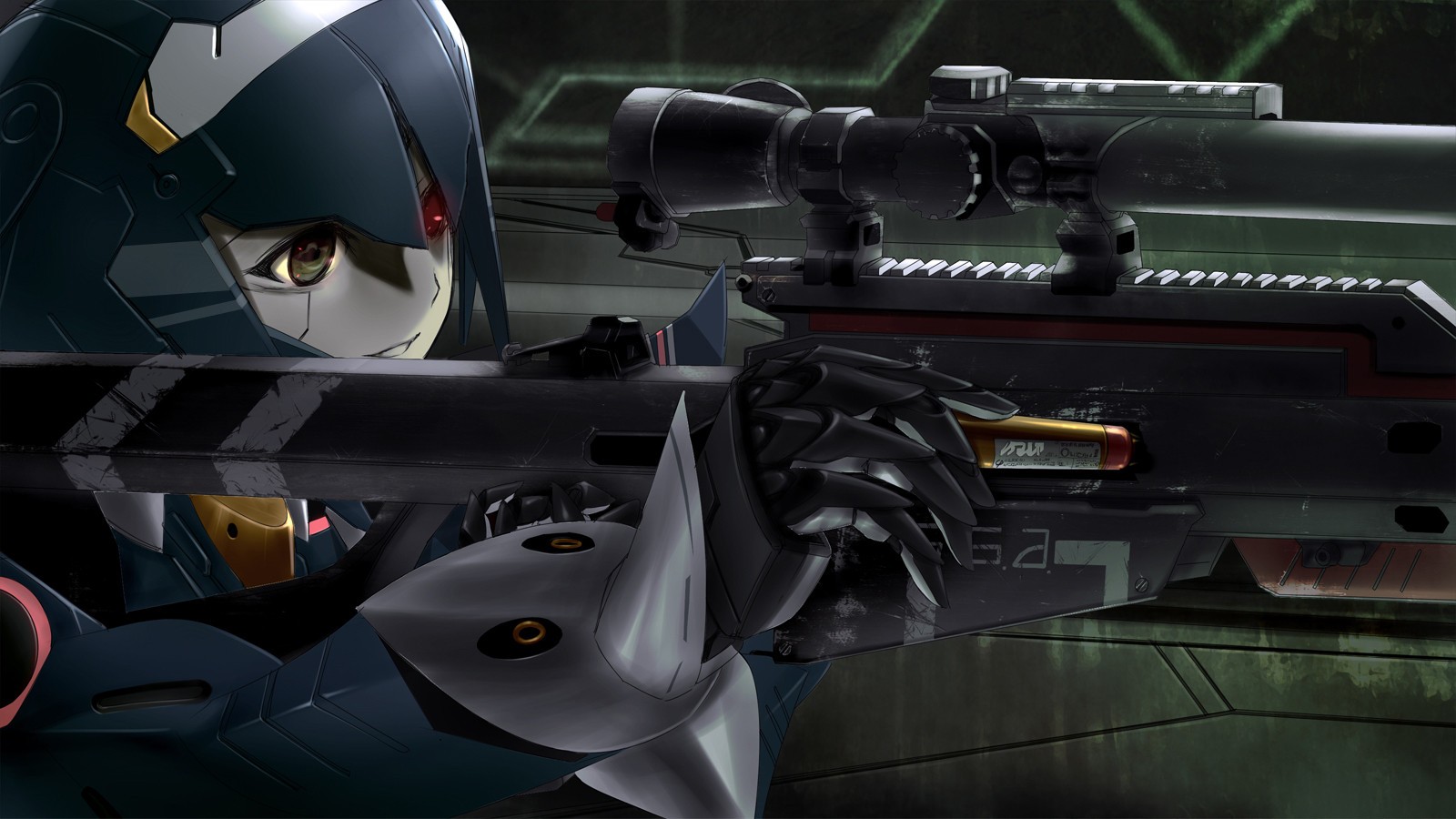 Anime Girls Snipers Heterochromia 1600x900