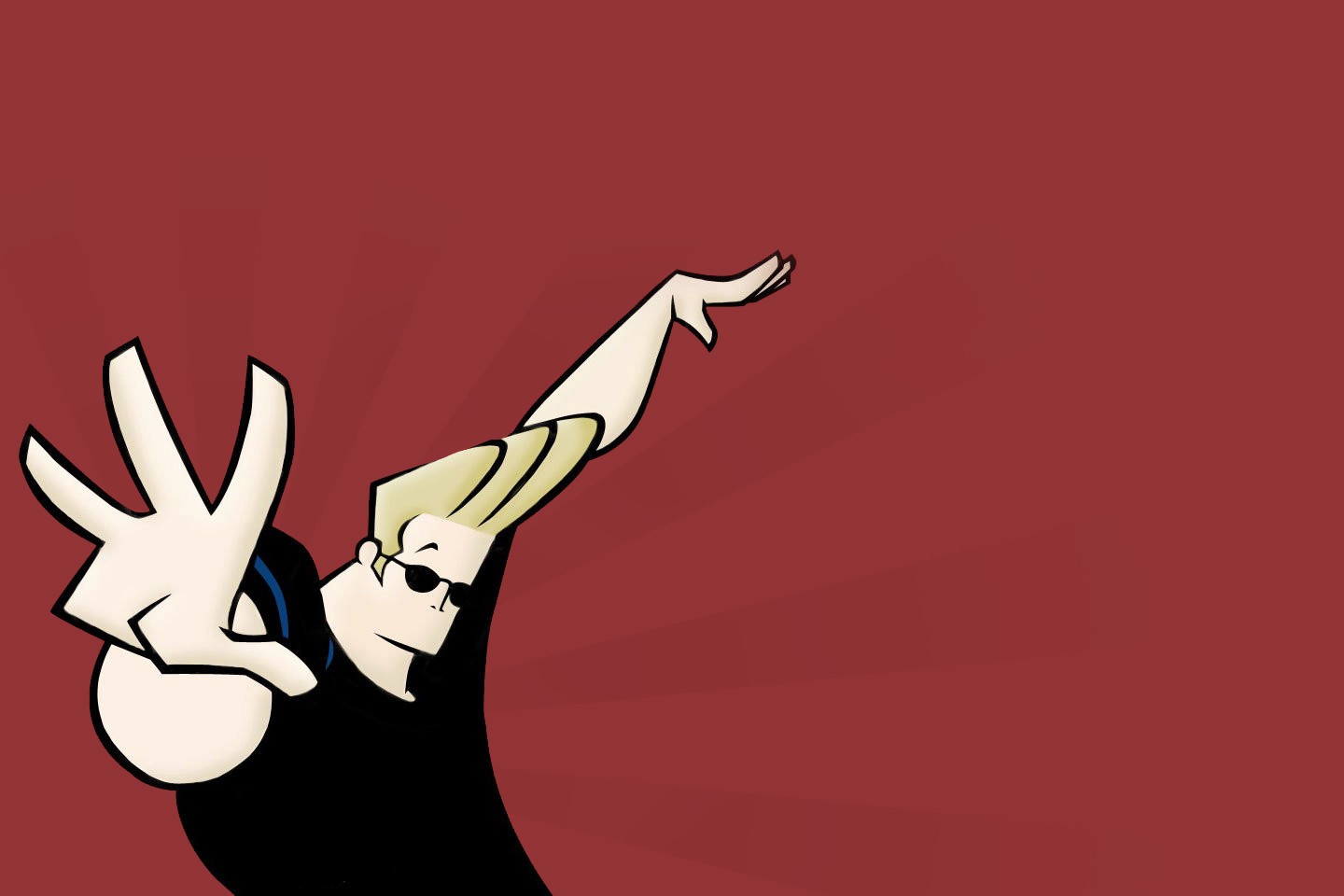 Johnny Bravo Cartoon Red Background Shades Simple Background 1440x960