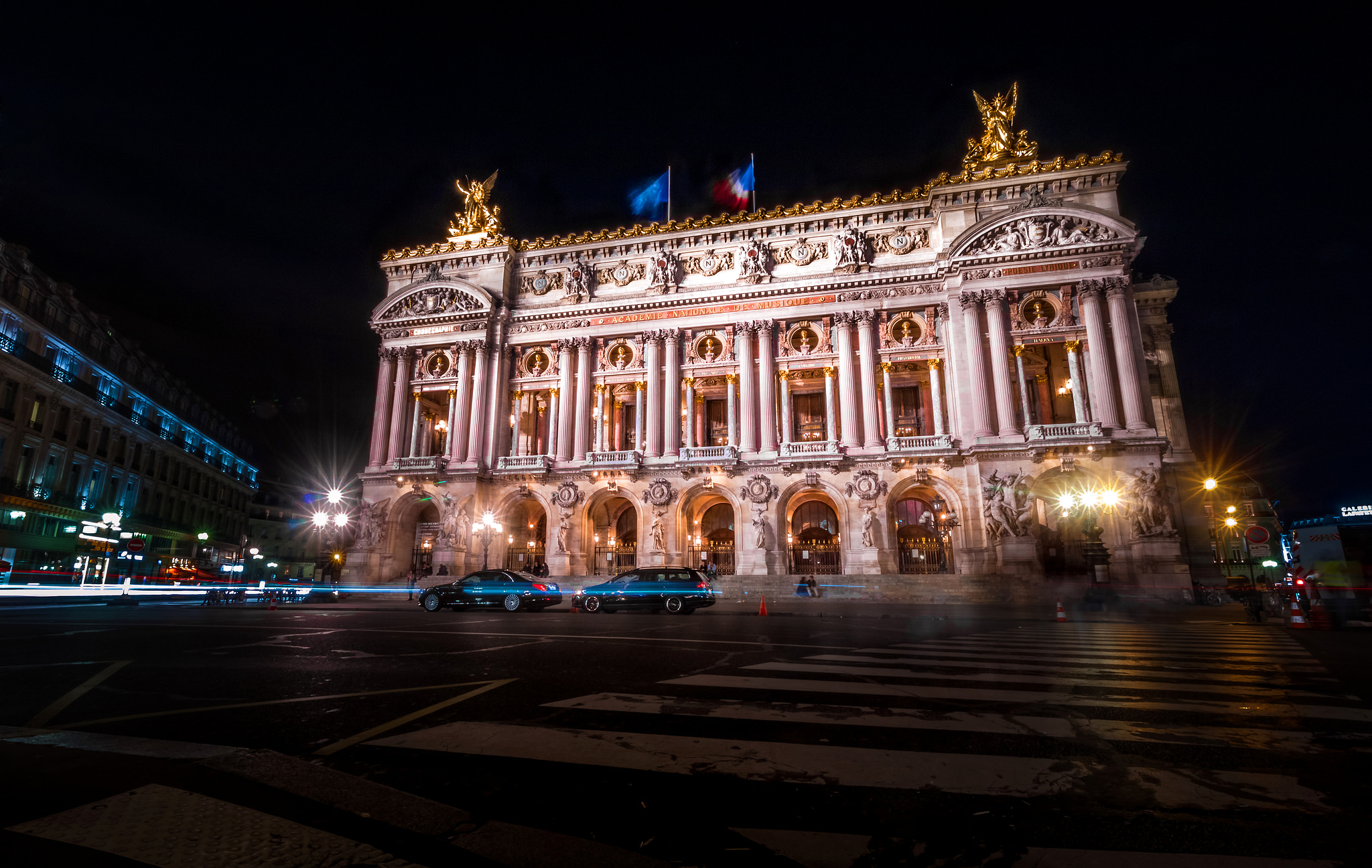 Palais Garnier Paris France Night Building Opera 2048x1296