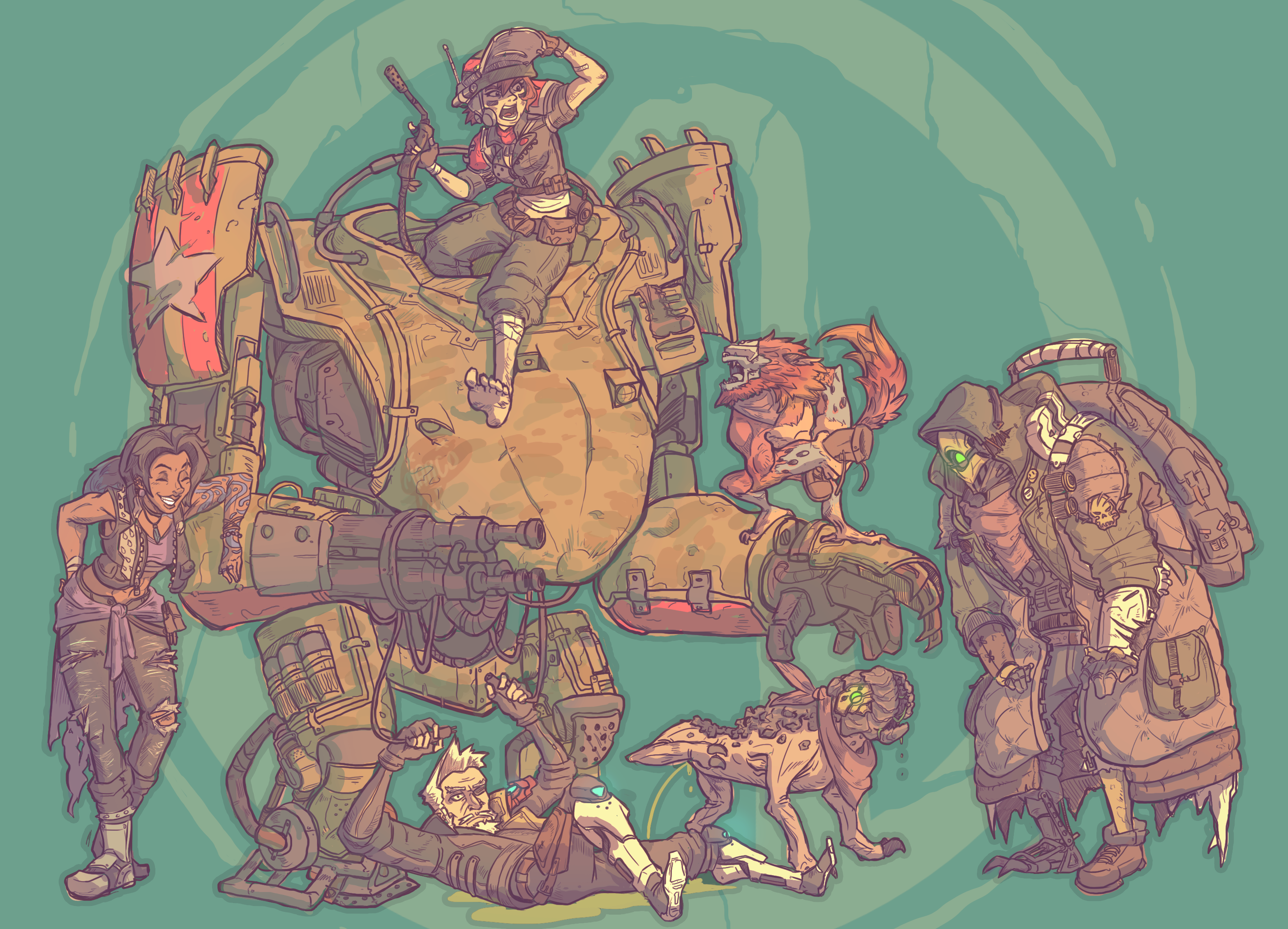 Borderlands Warm Colors Robot Weapon Mechanics Borderlands 3 3134x2260