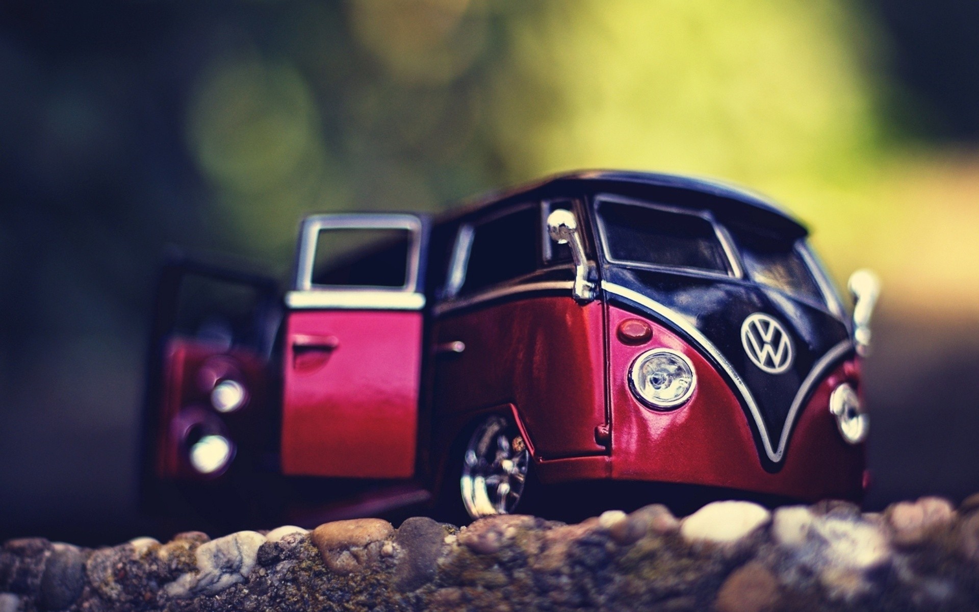 Macro Car Volkswagen Miniatures Combi Vw Bus Vans Red 1920x1200