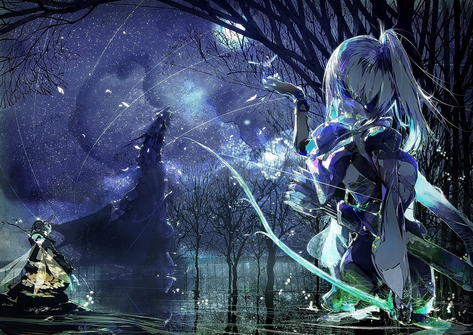 Anime Anime Girls Original Characters Ponytail Quiver Bow And Arrow 1518x1075