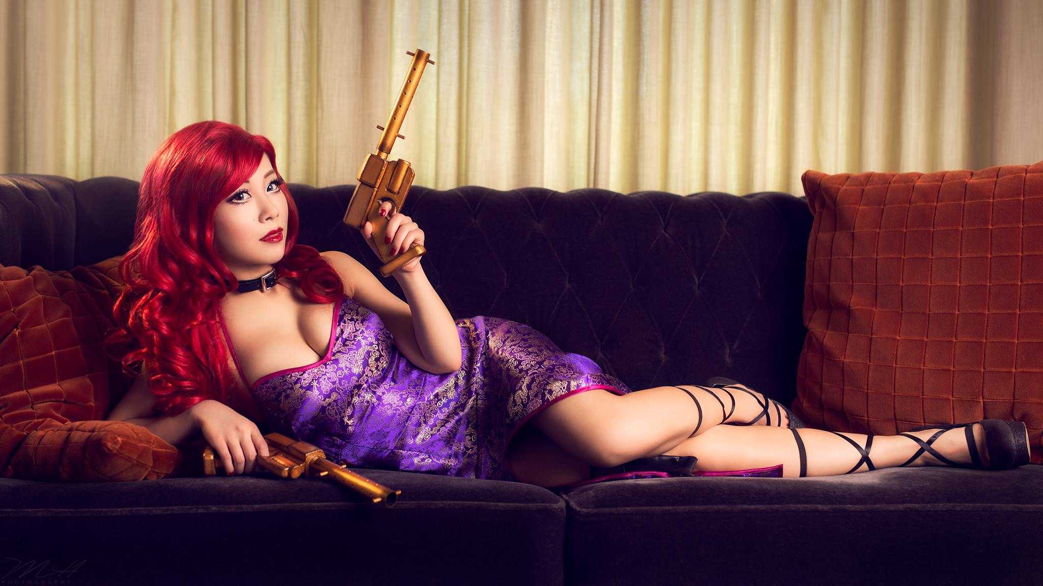 League Of Legends Miss Fortune Cosplay Dress Girls With Guns Asian 2048x1152