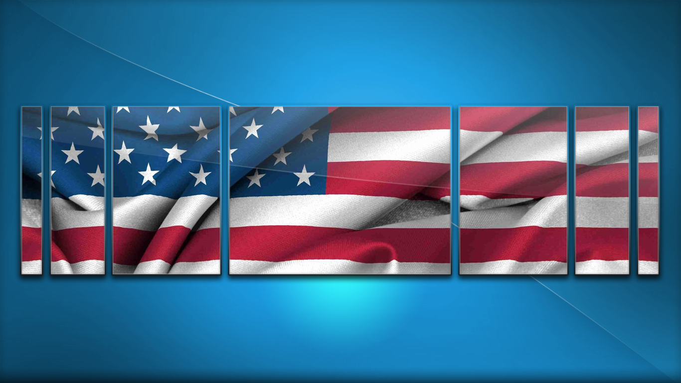 Blue American Flag Stars And Stripes 1366x768