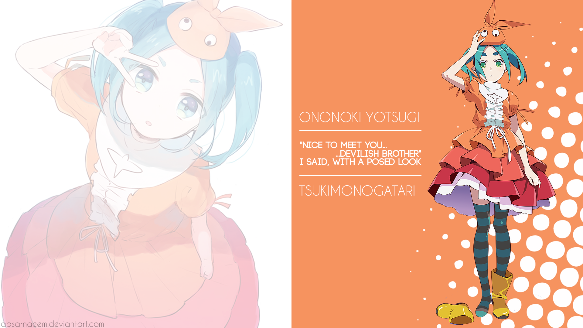 Anime Girls Monogatari Series Ononoki Yotsugi 1920x1080