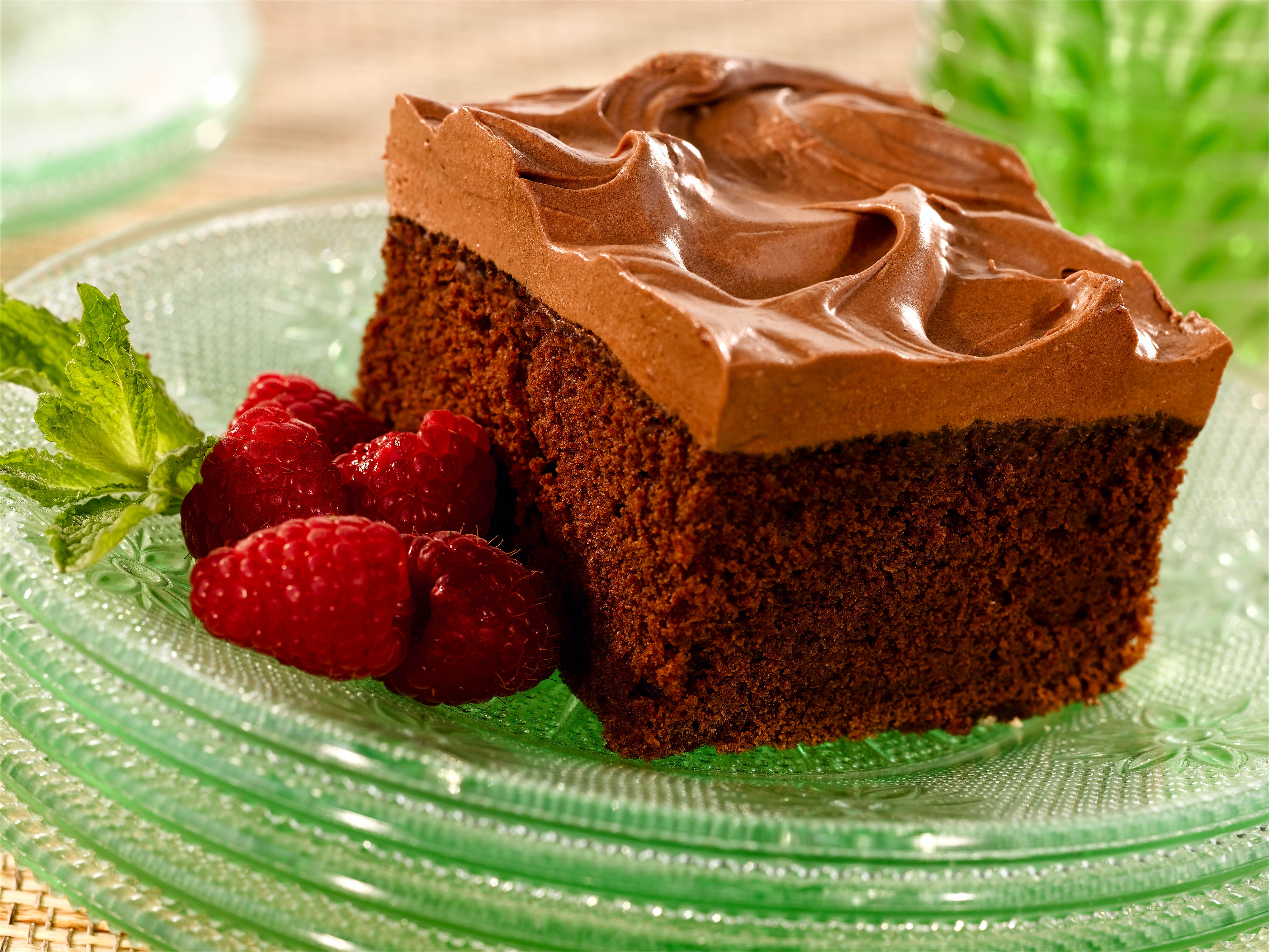 Food Chocolate Brownie Raspberries Cake 5344x4008