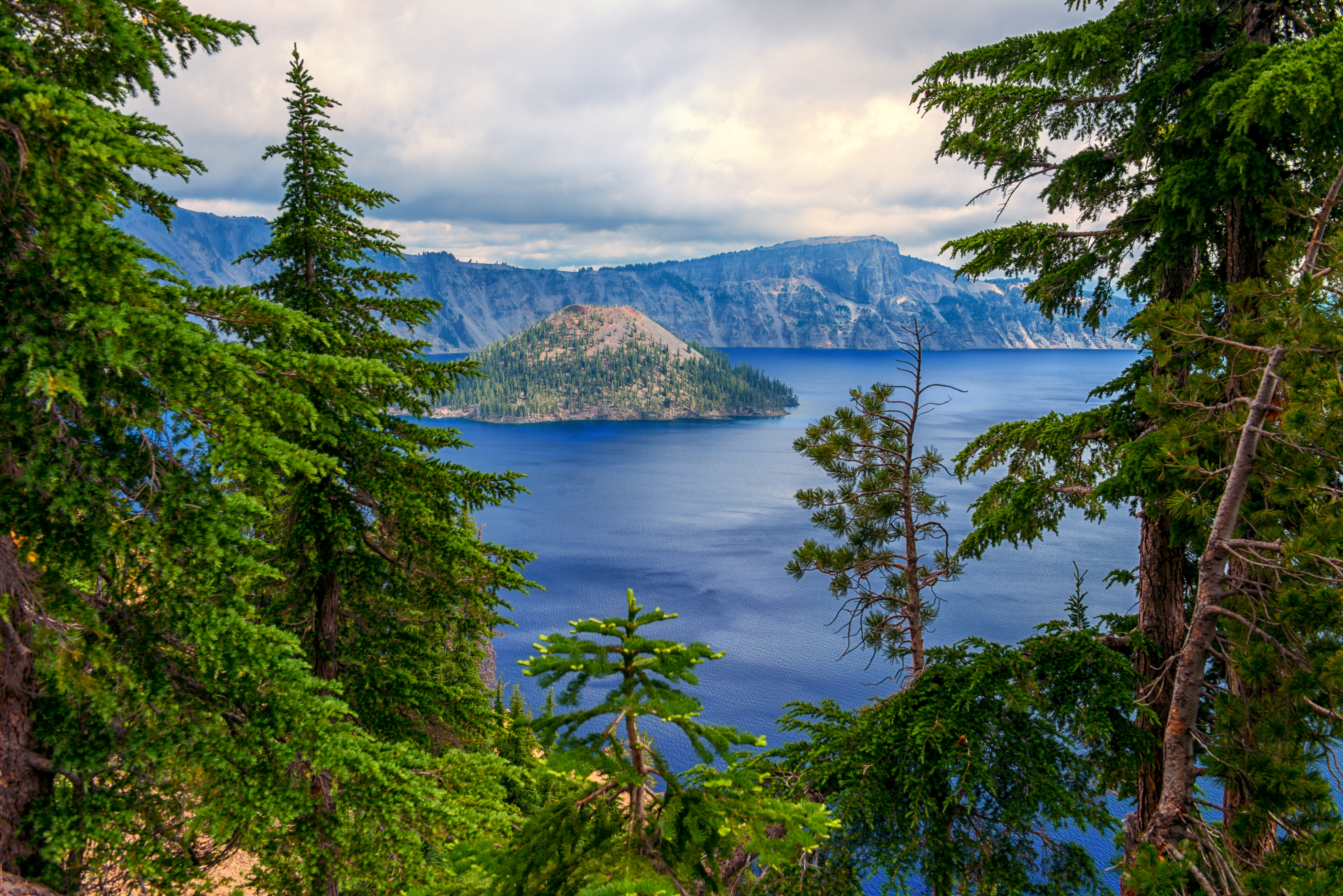 Earth Lake Landscape Crater Lake Tree Forest 5200x3470