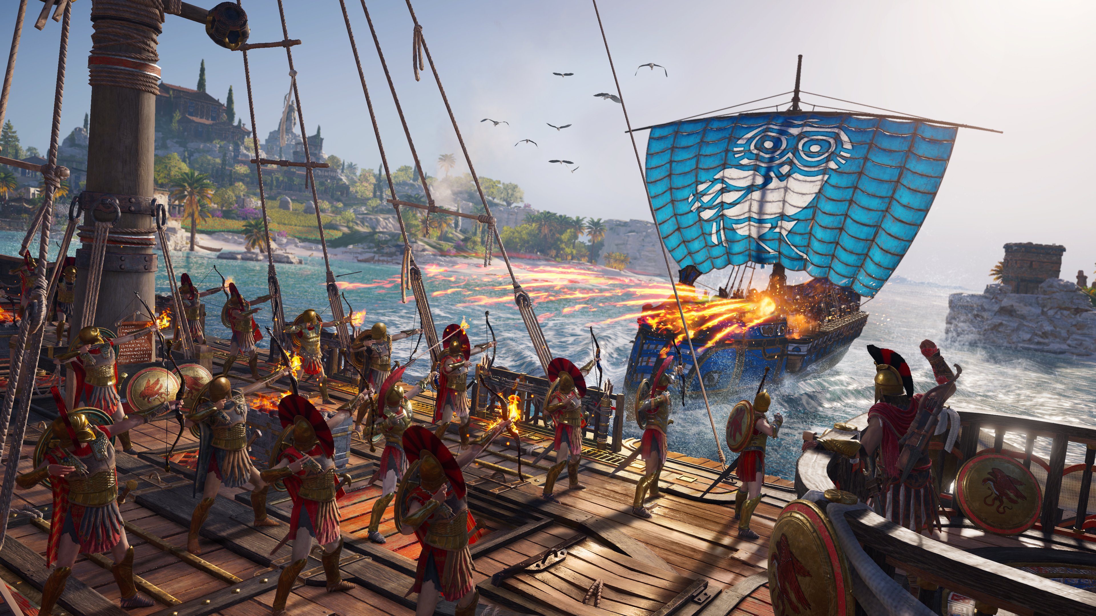 Assassins Creed Assassins Creed Odyssey Assassins Creed Odyssey Sparta Alexios Sea Warship Athens So 3840x2160
