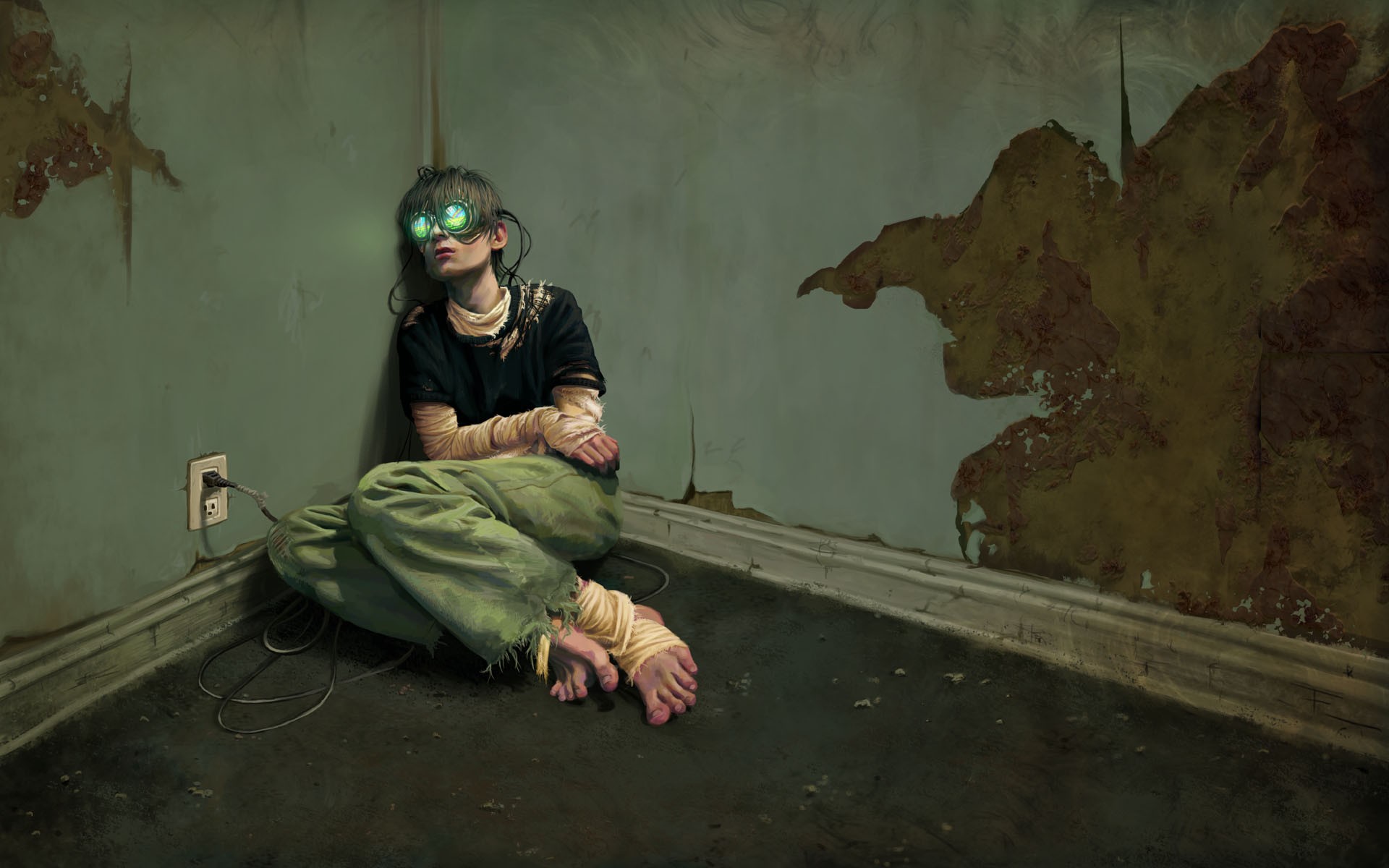 Futuristic Horror Technology Artwork On The Floor Virtual Reality 1920x1200