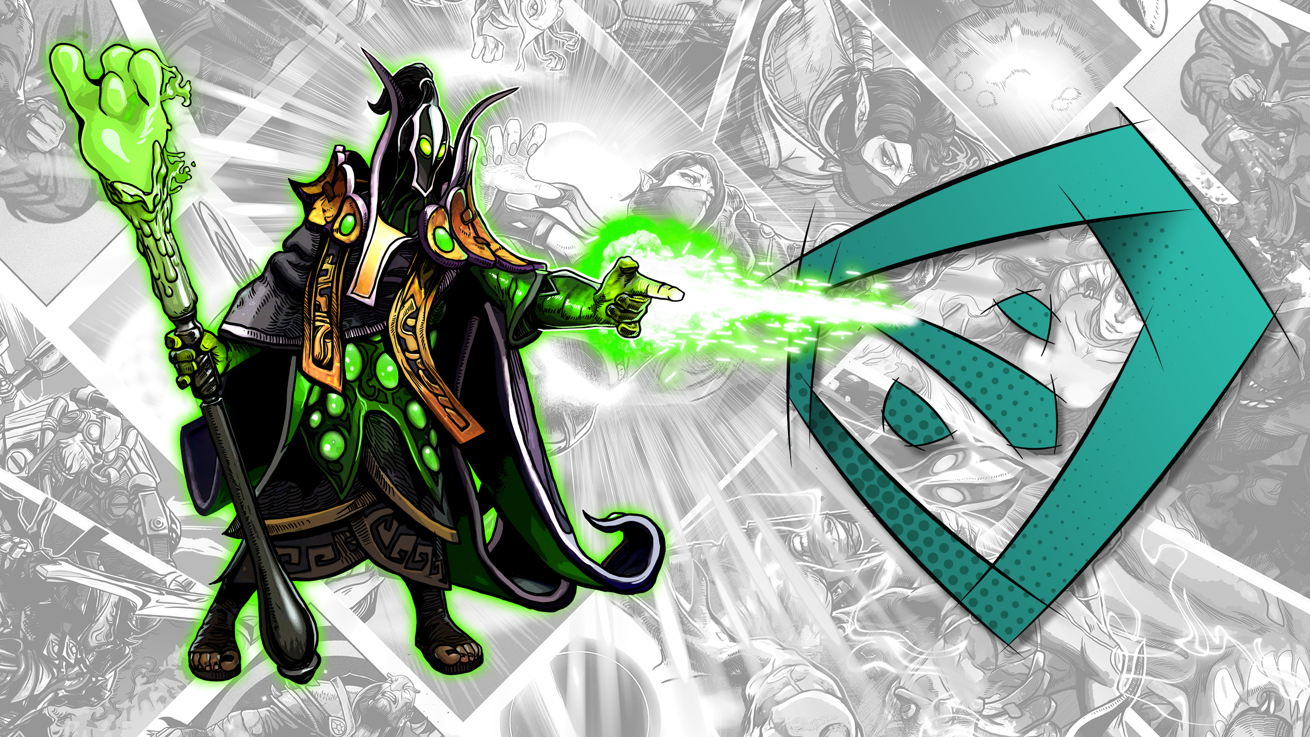 Dota Dota 2 Defense Of The Ancients Valve Game Art Video Games Rubick The Grand Magus 2560x1440